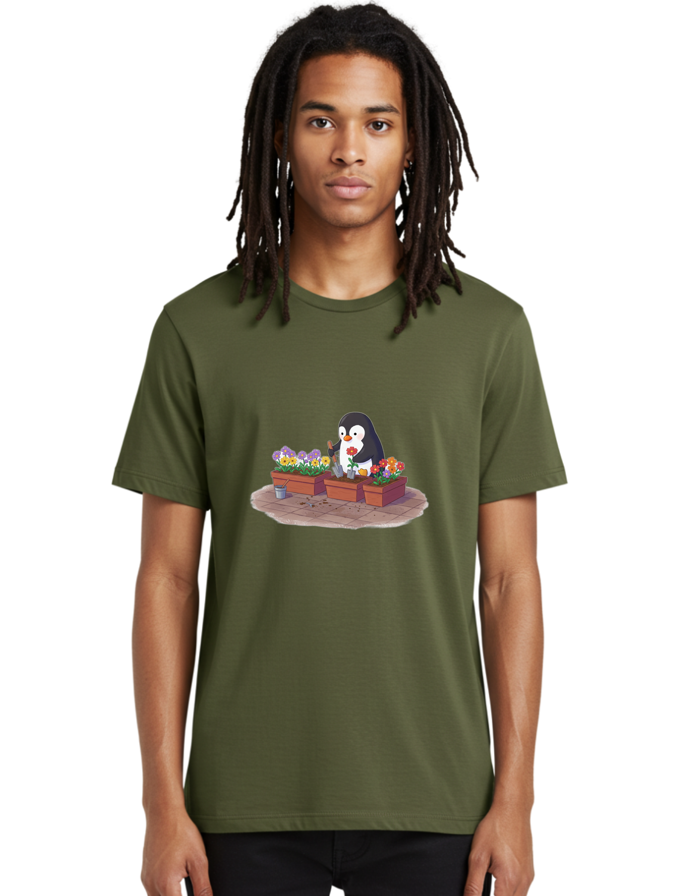 Penguin-Gardening Men'S Graphic Tee, 100% Cotton, Comfortable Casual Summer Wear, Machine Washable, Vintage Camera, Old Camera, Antique Camera, Black Camera, Classic Photography, Photography Equipment, Nostalgic Device, Film Camera, Camera Art Ban070