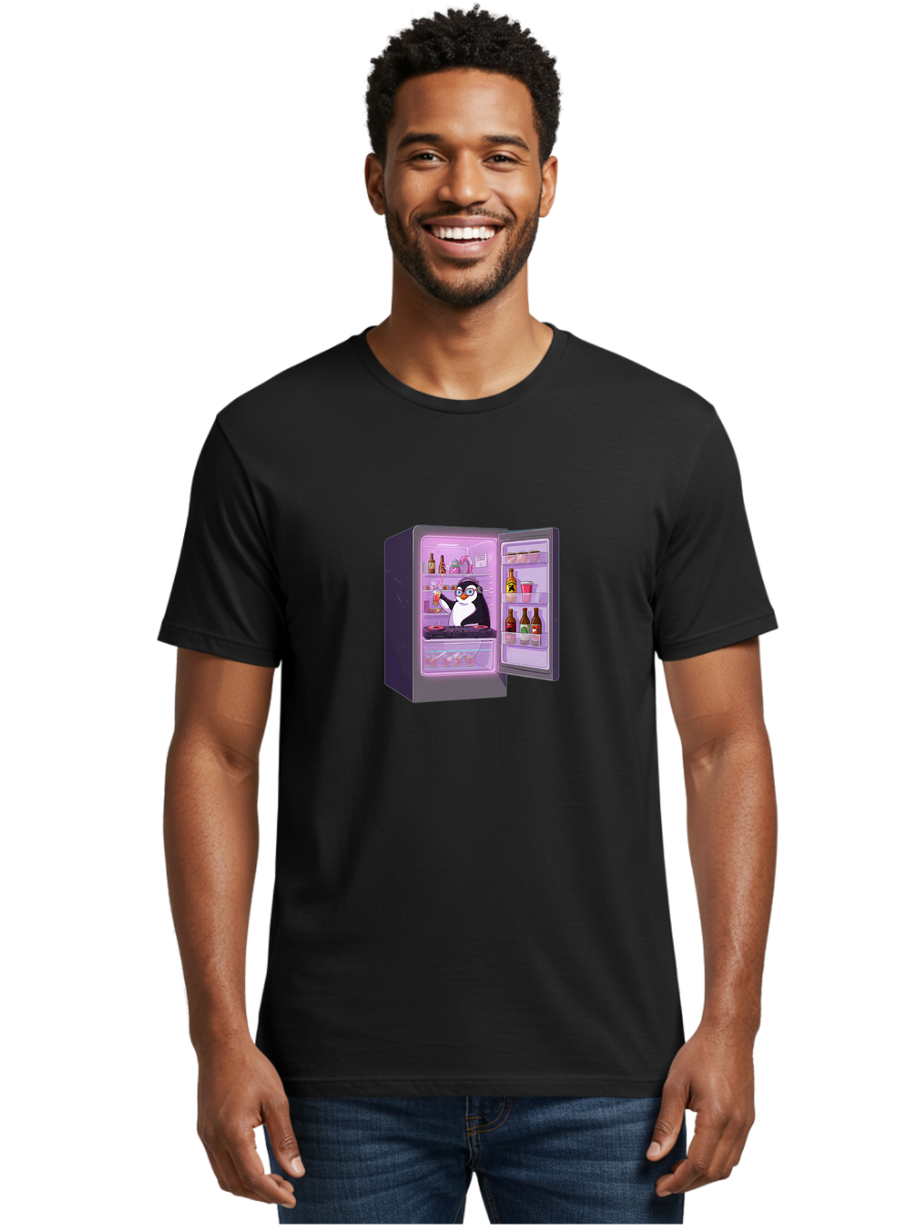 Penguin-In-Fridge Men'S Graphic Tee, 100% Cotton, Comfortable Casual Summer Wear, Machine Washable, Vintage Camera, Old Camera, Antique Camera, Black Camera, Classic Photography, Photography Equipment, Nostalgic Device, Film Camera, Camera Art Ban073