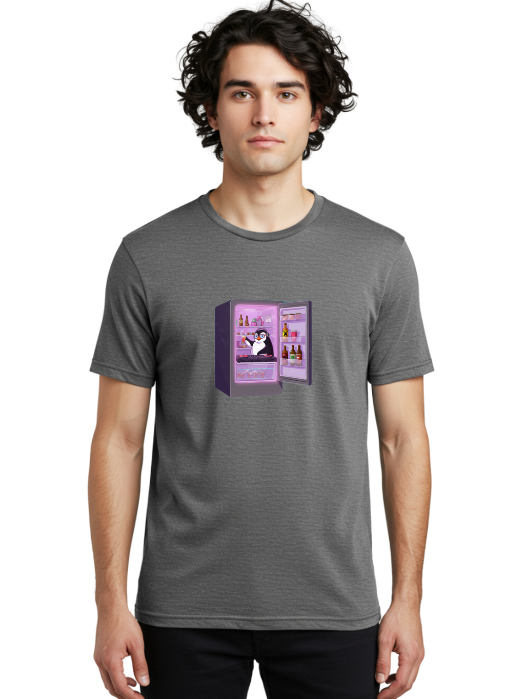 Penguin-In-Fridge Men'S Graphic Tee, 100% Cotton, Comfortable Casual Summer Wear, Machine Washable, Vintage Camera, Old Camera, Antique Camera, Black Camera, Classic Photography, Photography Equipment, Nostalgic Device, Film Camera, Camera Art Ban073