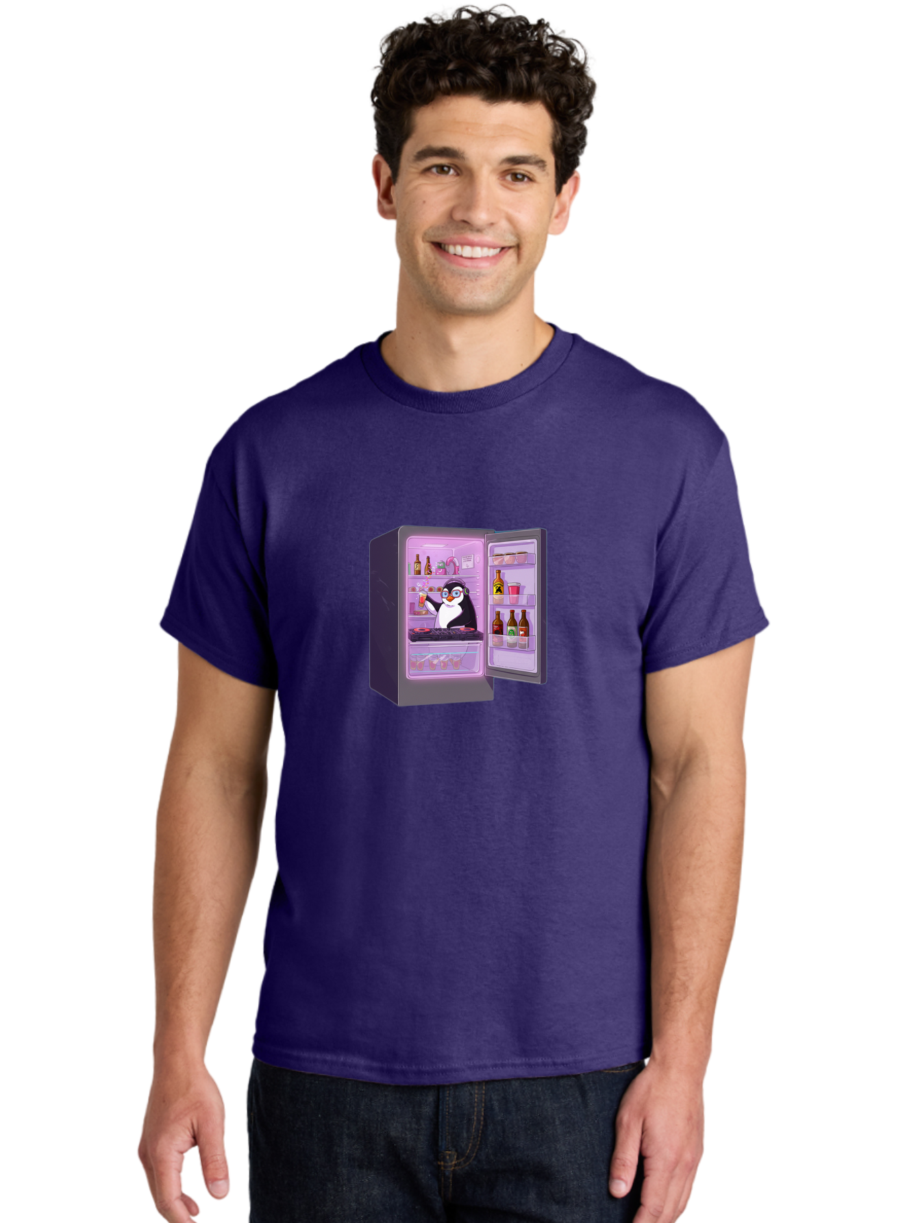 Penguin-In-Fridge Men'S Graphic Tee, 100% Cotton, Comfortable Casual Summer Wear, Machine Washable, Vintage Camera, Old Camera, Antique Camera, Black Camera, Classic Photography, Photography Equipment, Nostalgic Device, Film Camera, Camera Art Ban073