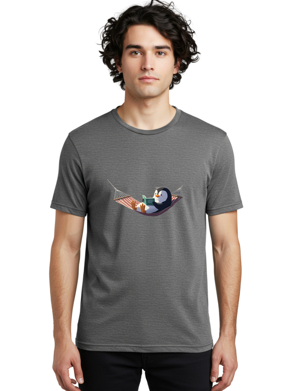 Penguin-In-Hammock Men'S Graphic Tee, 100% Cotton, Comfortable Casual Summer Wear, Machine Washable, Vintage Camera, Old Camera, Antique Camera, Black Camera, Classic Photography, Photography Equipment, Nostalgic Device, Film Camera, Ban074
