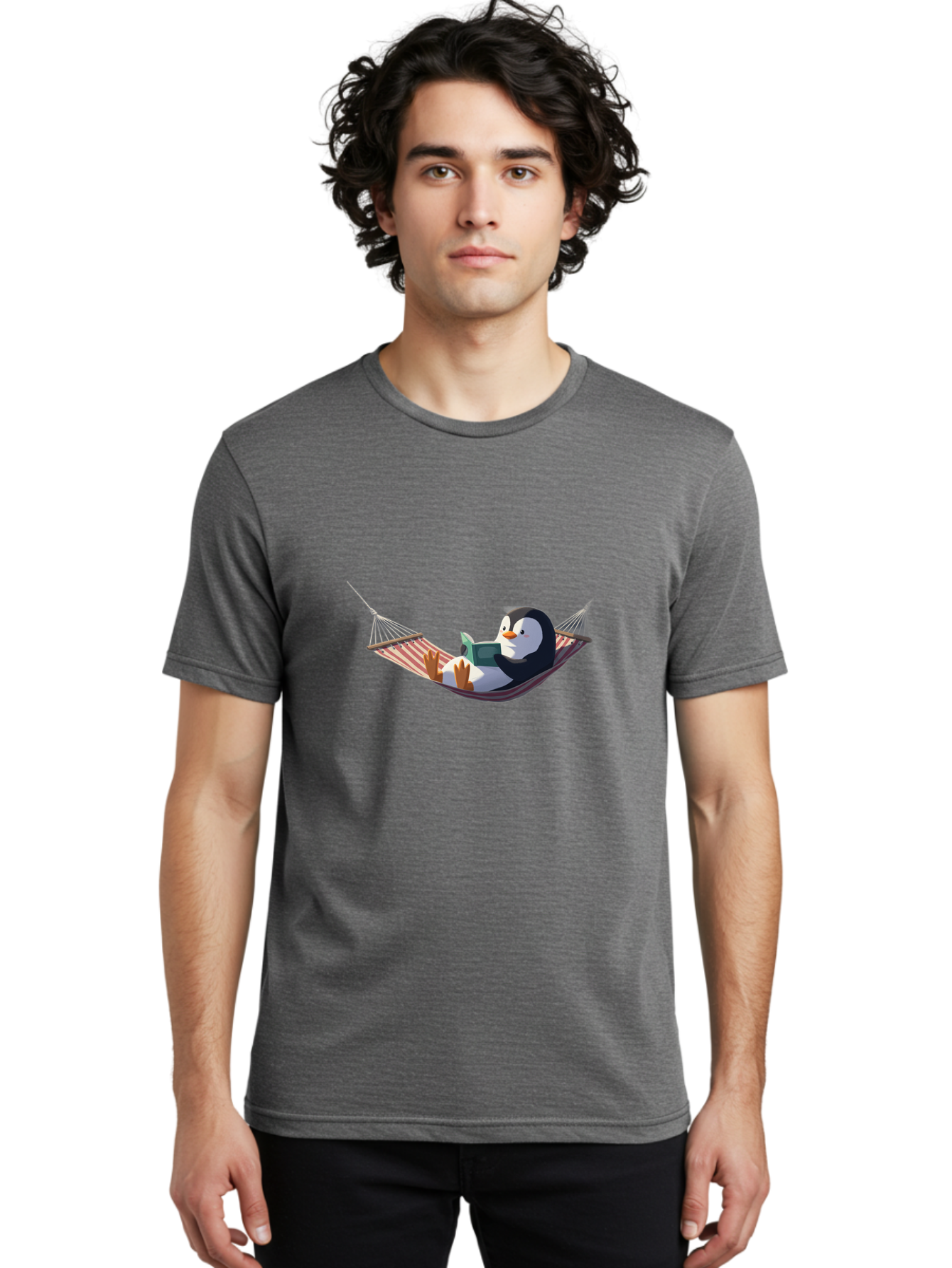 Penguin-In-Hammock Men'S Graphic Tee, 100% Cotton, Comfortable Casual Summer Wear, Machine Washable, Vintage Camera, Old Camera, Antique Camera, Black Camera, Classic Photography, Photography Equipment, Nostalgic Device, Film Camera, Ban074