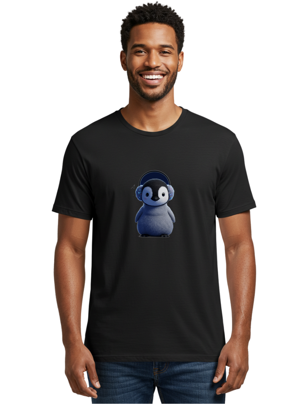 Penguin-In-Headphones Men'S Graphic Tee, 100% Cotton, Comfortable Casual Summer Wear, Machine Washable, Vintage Camera, Old Camera, Antique Camera, Black Camera, Classic Photography, Photography Equipment, Nostalgic Device, Film Camera, Ban076