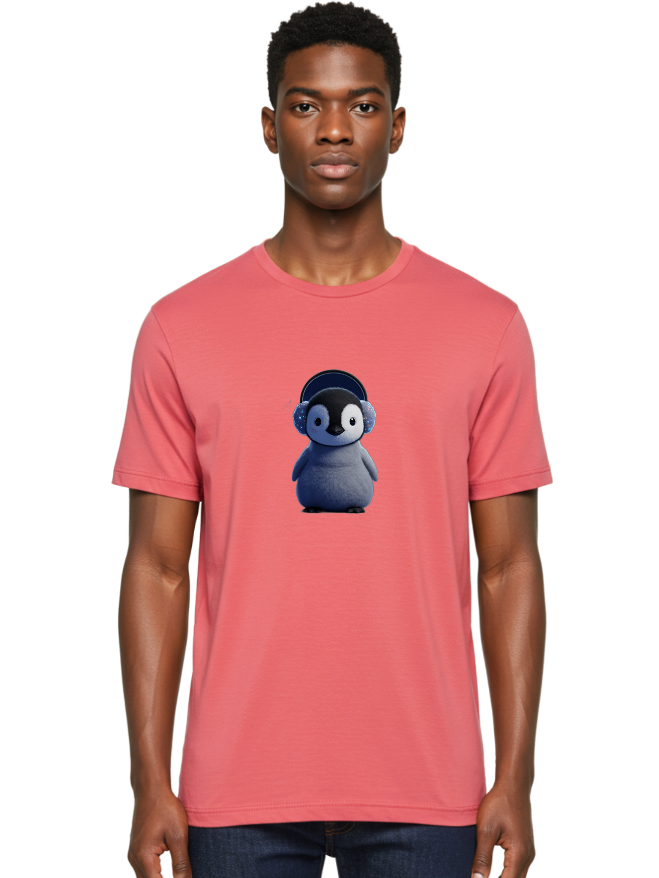Penguin-In-Headphones Men'S Graphic Tee, 100% Cotton, Comfortable Casual Summer Wear, Machine Washable, Vintage Camera, Old Camera, Antique Camera, Black Camera, Classic Photography, Photography Equipment, Nostalgic Device, Film Camera, Ban076
