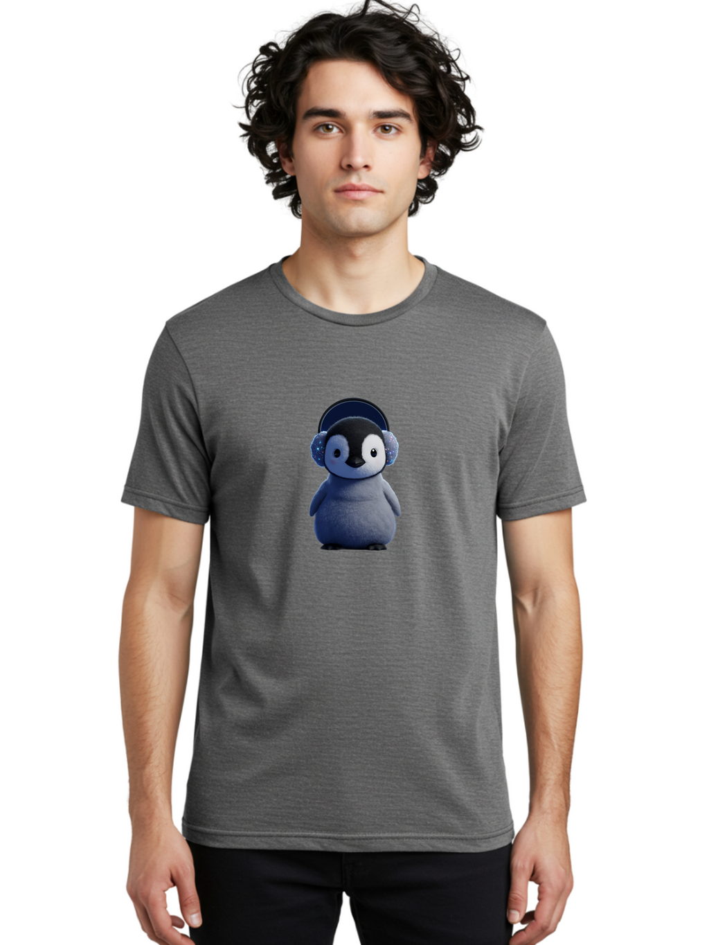 Penguin-In-Headphones Men'S Graphic Tee, 100% Cotton, Comfortable Casual Summer Wear, Machine Washable, Vintage Camera, Old Camera, Antique Camera, Black Camera, Classic Photography, Photography Equipment, Nostalgic Device, Film Camera, Ban076