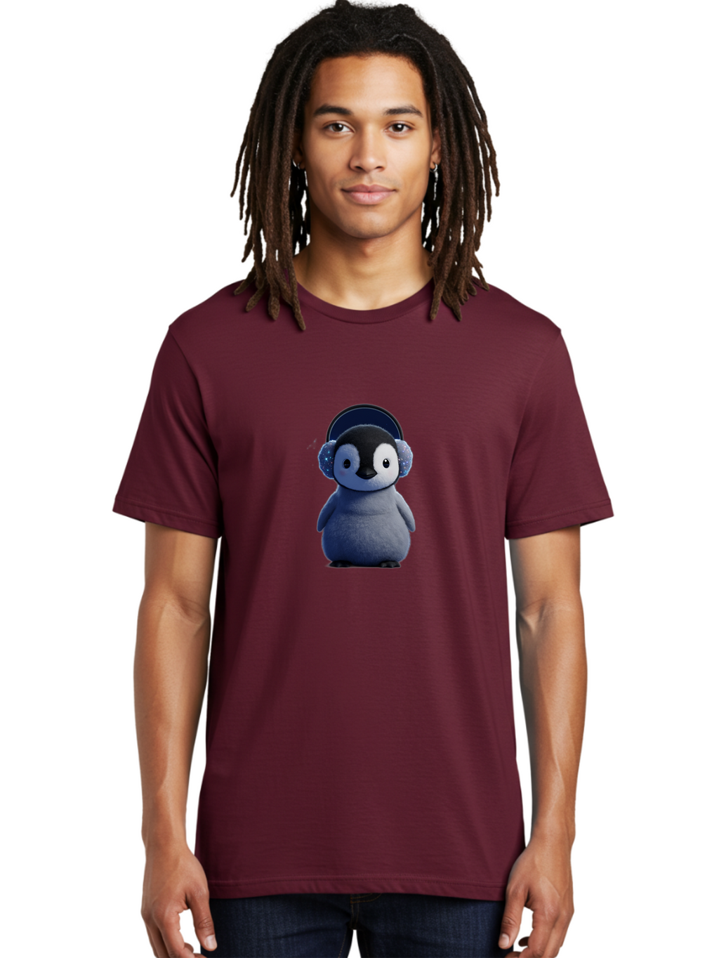 Penguin-In-Headphones Men'S Graphic Tee, 100% Cotton, Comfortable Casual Summer Wear, Machine Washable, Vintage Camera, Old Camera, Antique Camera, Black Camera, Classic Photography, Photography Equipment, Nostalgic Device, Film Camera, Ban076