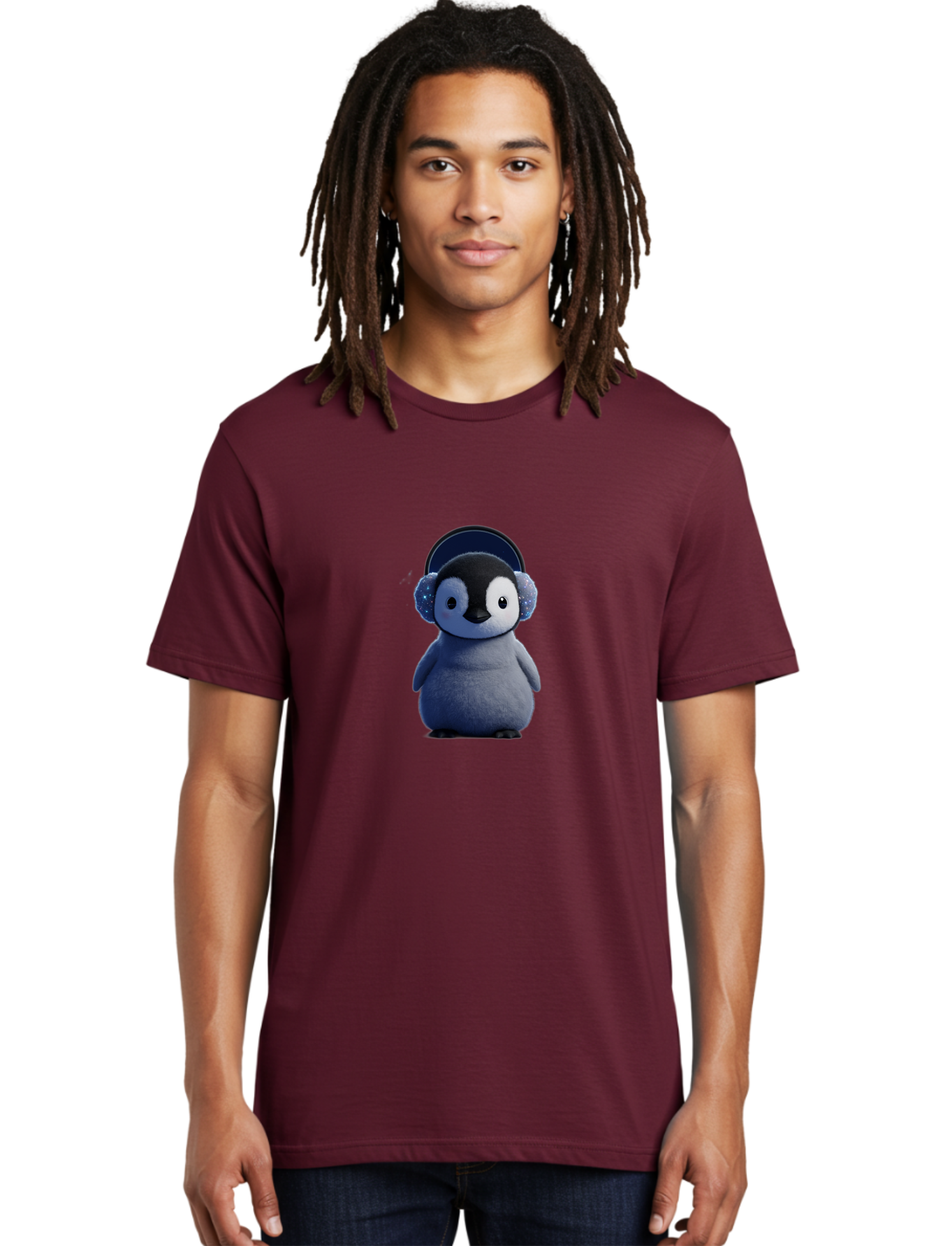 Penguin-In-Headphones Men'S Graphic Tee, 100% Cotton, Comfortable Casual Summer Wear, Machine Washable, Vintage Camera, Old Camera, Antique Camera, Black Camera, Classic Photography, Photography Equipment, Nostalgic Device, Film Camera, Ban076
