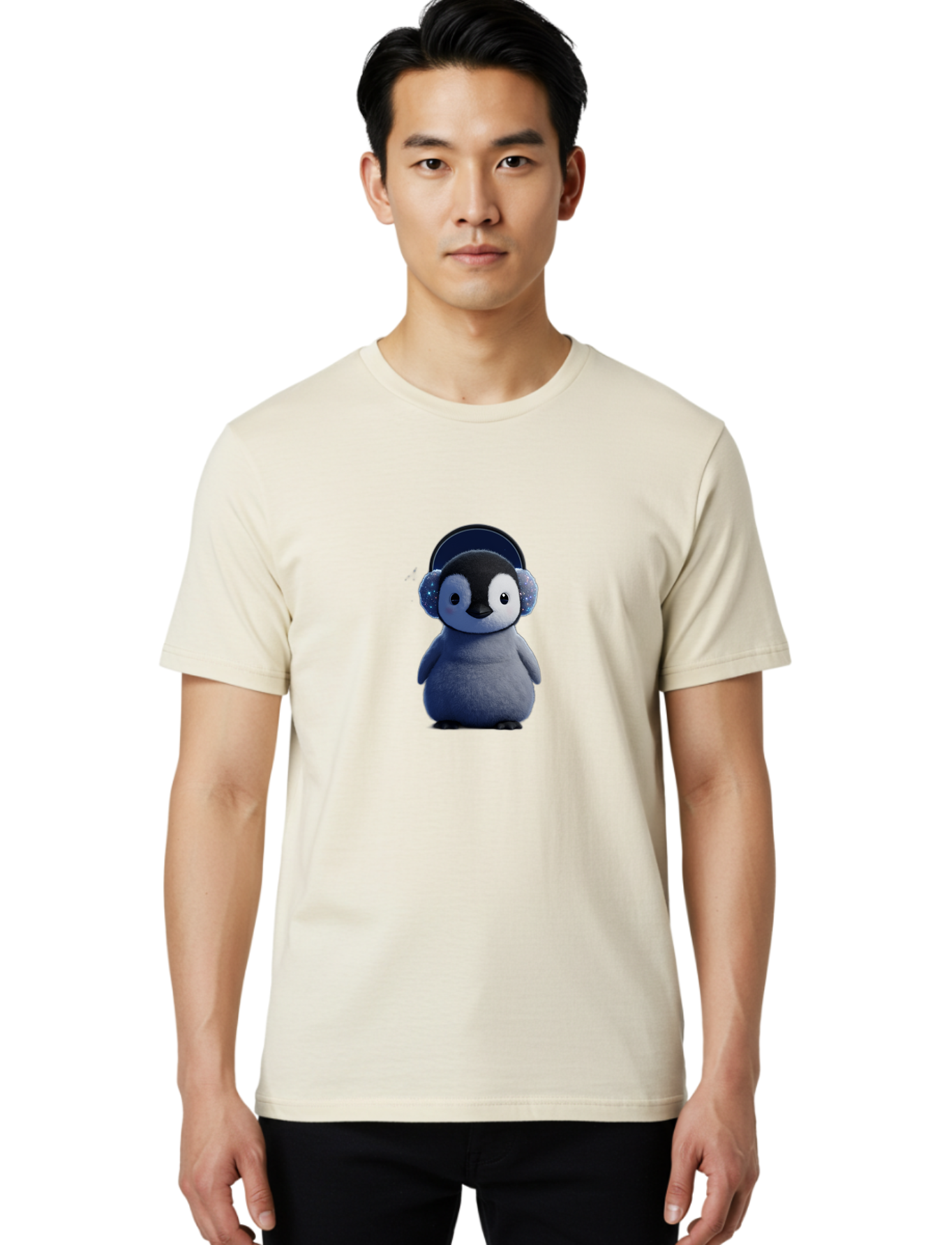 Penguin-In-Headphones Men'S Graphic Tee, 100% Cotton, Comfortable Casual Summer Wear, Machine Washable, Vintage Camera, Old Camera, Antique Camera, Black Camera, Classic Photography, Photography Equipment, Nostalgic Device, Film Camera, Ban076