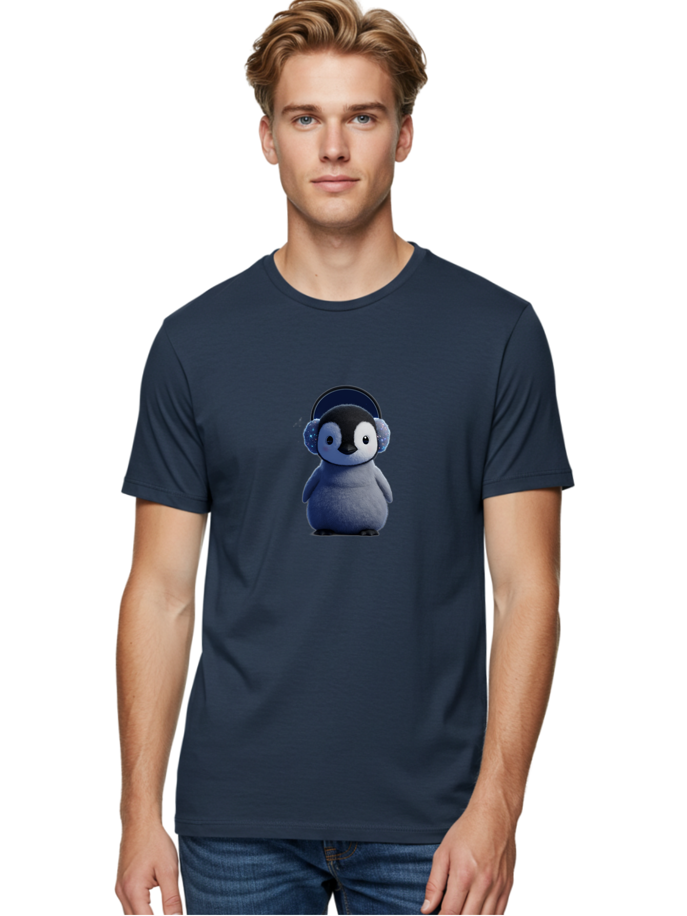 Penguin-In-Headphones Men'S Graphic Tee, 100% Cotton, Comfortable Casual Summer Wear, Machine Washable, Vintage Camera, Old Camera, Antique Camera, Black Camera, Classic Photography, Photography Equipment, Nostalgic Device, Film Camera, Ban076