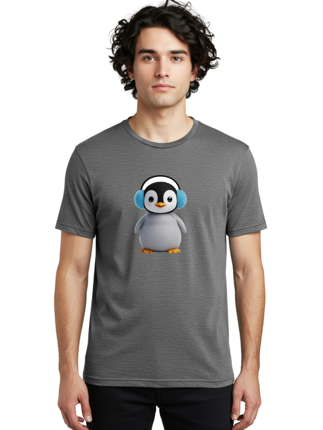 Penguin-Wearing-Earmuffs Men'S Graphic Tee, 100% Cotton, Comfortable Casual Summer Wear, Machine Washable, Vintage Camera, Old Camera, Antique Camera, Black Camera, Classic Photography, Photography Equipment, Nostalgic Device, Film Camera, Ban080