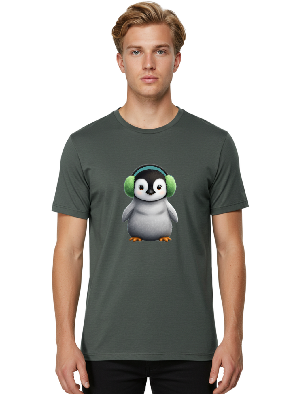 Penguin-With-Earmuffs Men'S Graphic Tee, 100% Cotton, Comfortable Casual Summer Wear, Machine Washable, Vintage Camera, Old Camera, Antique Camera, Black Camera, Classic Photography, Photography Equipment, Nostalgic Device, Film Camera, Ban082