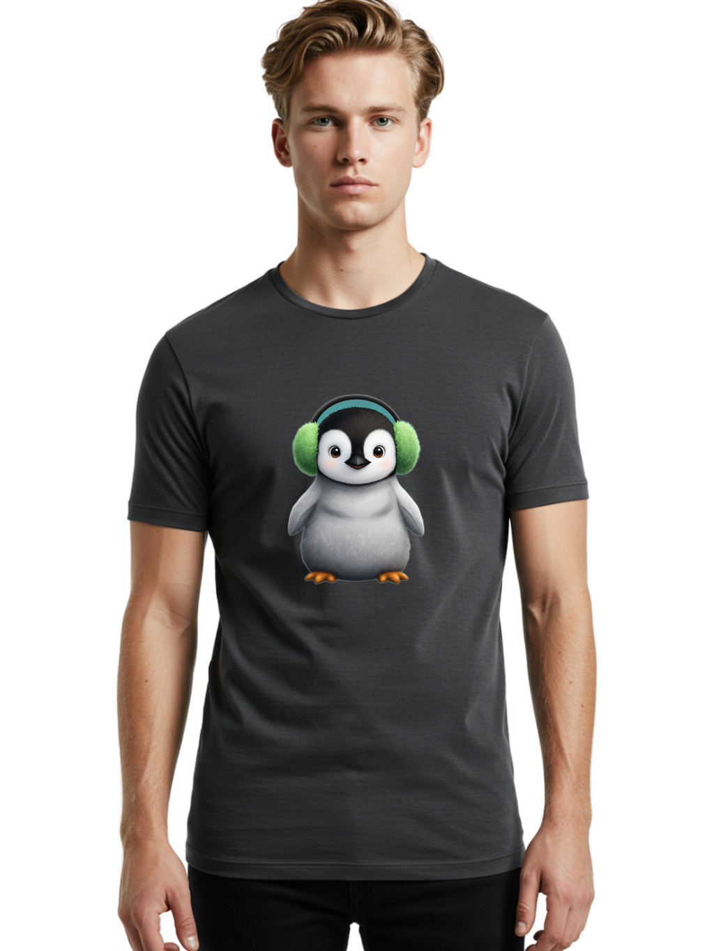 Penguin-With-Earmuffs Men'S Graphic Tee, 100% Cotton, Comfortable Casual Summer Wear, Machine Washable, Vintage Camera, Old Camera, Antique Camera, Black Camera, Classic Photography, Photography Equipment, Nostalgic Device, Film Camera, Ban082