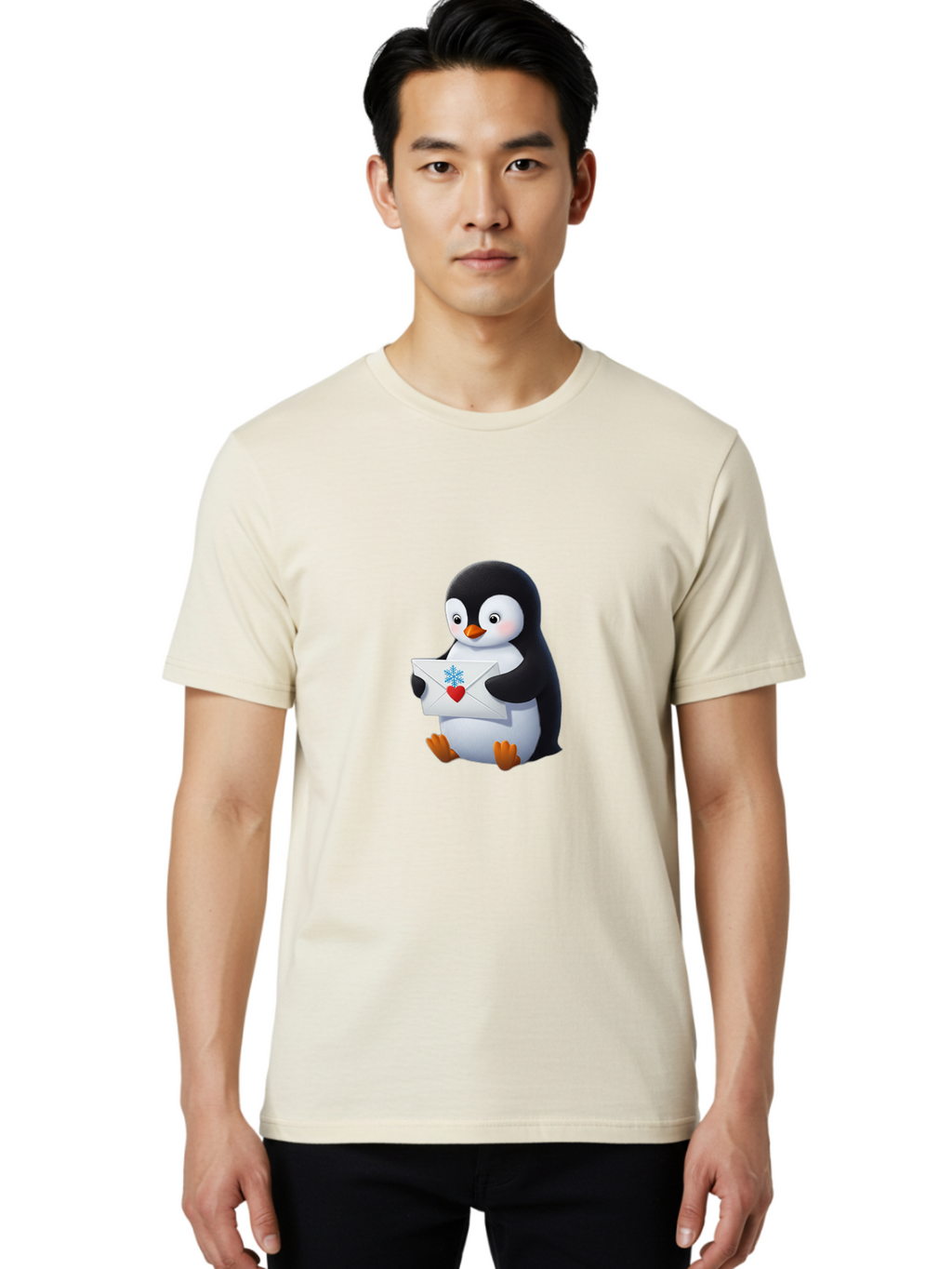 Penguin-With-Envelope Men'S Graphic Tee, 100% Cotton, Comfortable Casual Summer Wear, Machine Washable, Vintage Camera, Old Camera, Antique Camera, Black Camera, Classic Photography, Photography Equipment, Nostalgic Device, Film Camera, Ban083