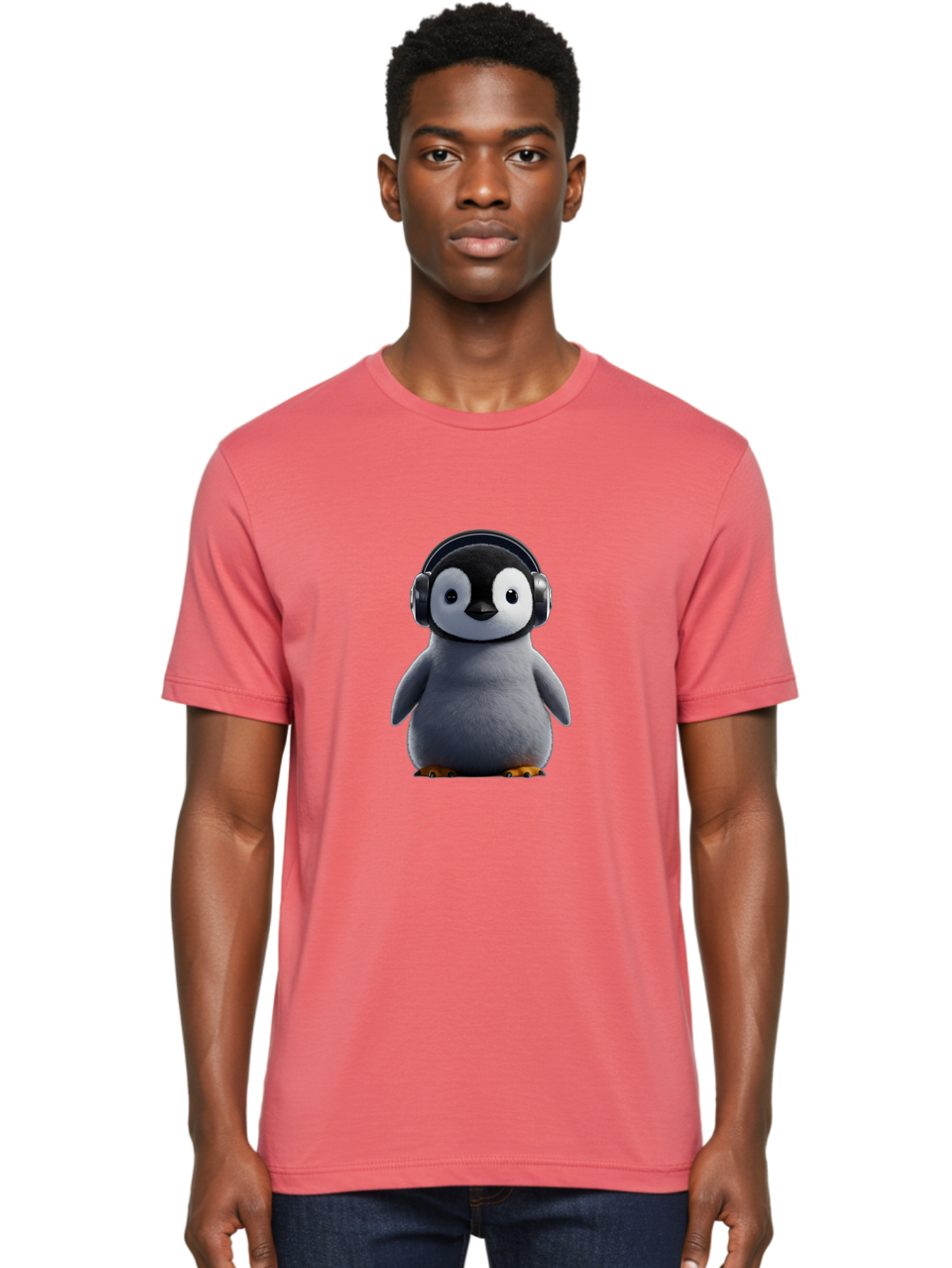 Penguin-With-Headphones-2 Men'S Graphic Tee, 100% Cotton, Comfortable Casual Summer Wear, Machine Washable, Vintage Camera, Old Camera, Antique Camera, Black Camera, Classic Photography, Photography Equipment, Nostalgic Device, Film Camera, Ban085