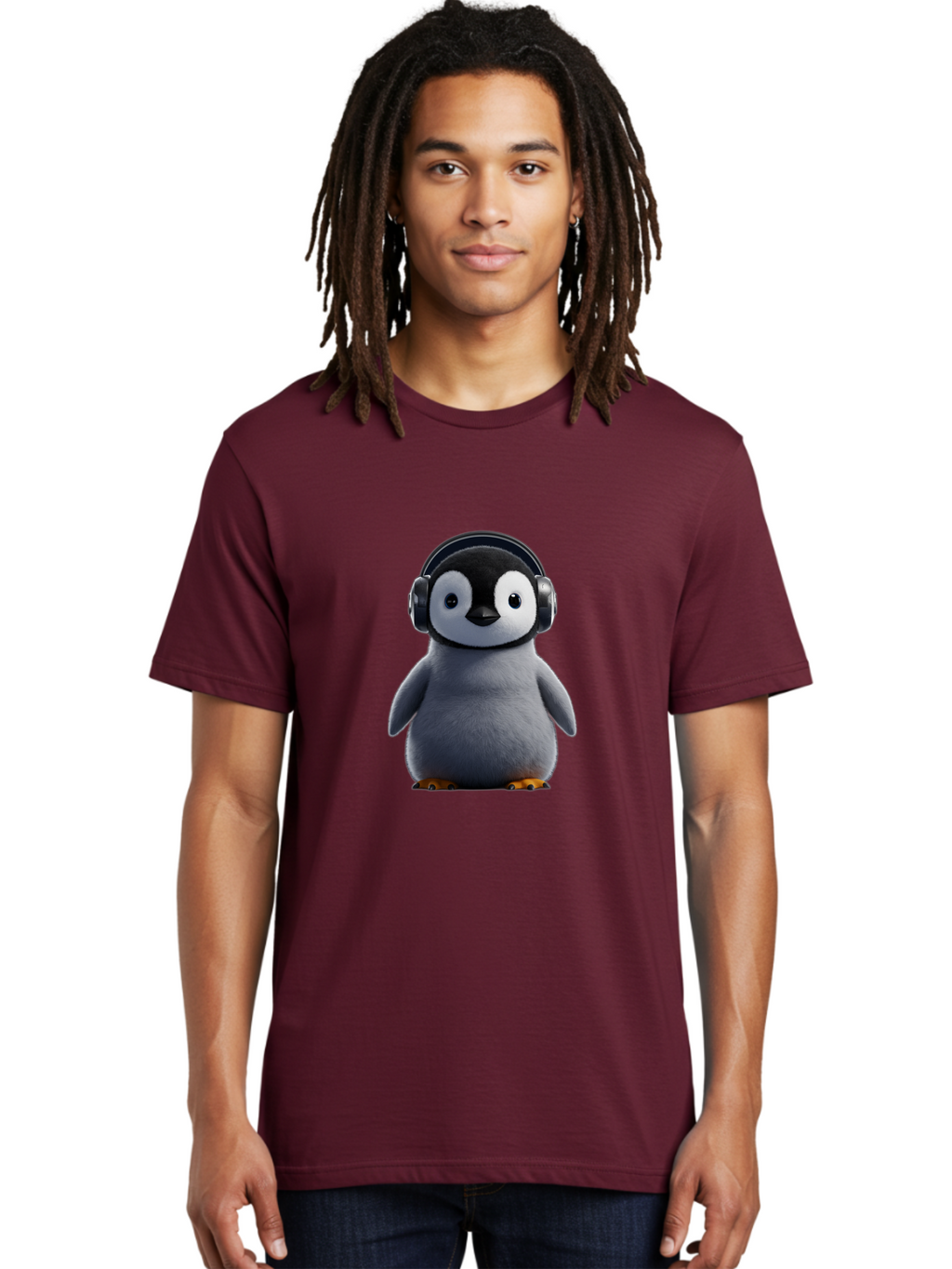 Penguin-With-Headphones-2 Men'S Graphic Tee, 100% Cotton, Comfortable Casual Summer Wear, Machine Washable, Vintage Camera, Old Camera, Antique Camera, Black Camera, Classic Photography, Photography Equipment, Nostalgic Device, Film Camera, Ban085