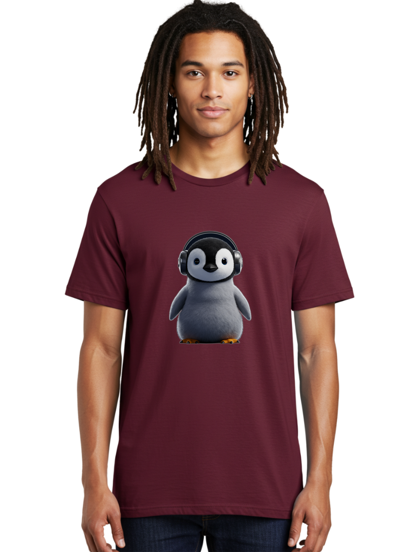 Penguin-With-Headphones-2 Men'S Graphic Tee, 100% Cotton, Comfortable Casual Summer Wear, Machine Washable, Vintage Camera, Old Camera, Antique Camera, Black Camera, Classic Photography, Photography Equipment, Nostalgic Device, Film Camera, Ban085