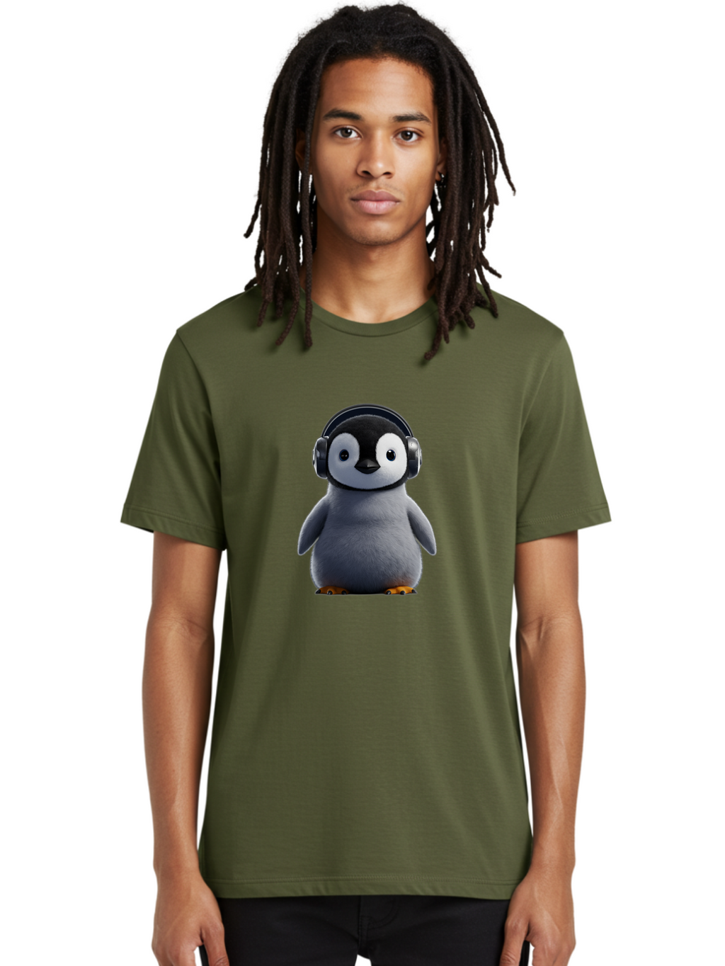 Penguin-With-Headphones-2 Men'S Graphic Tee, 100% Cotton, Comfortable Casual Summer Wear, Machine Washable, Vintage Camera, Old Camera, Antique Camera, Black Camera, Classic Photography, Photography Equipment, Nostalgic Device, Film Camera, Ban085