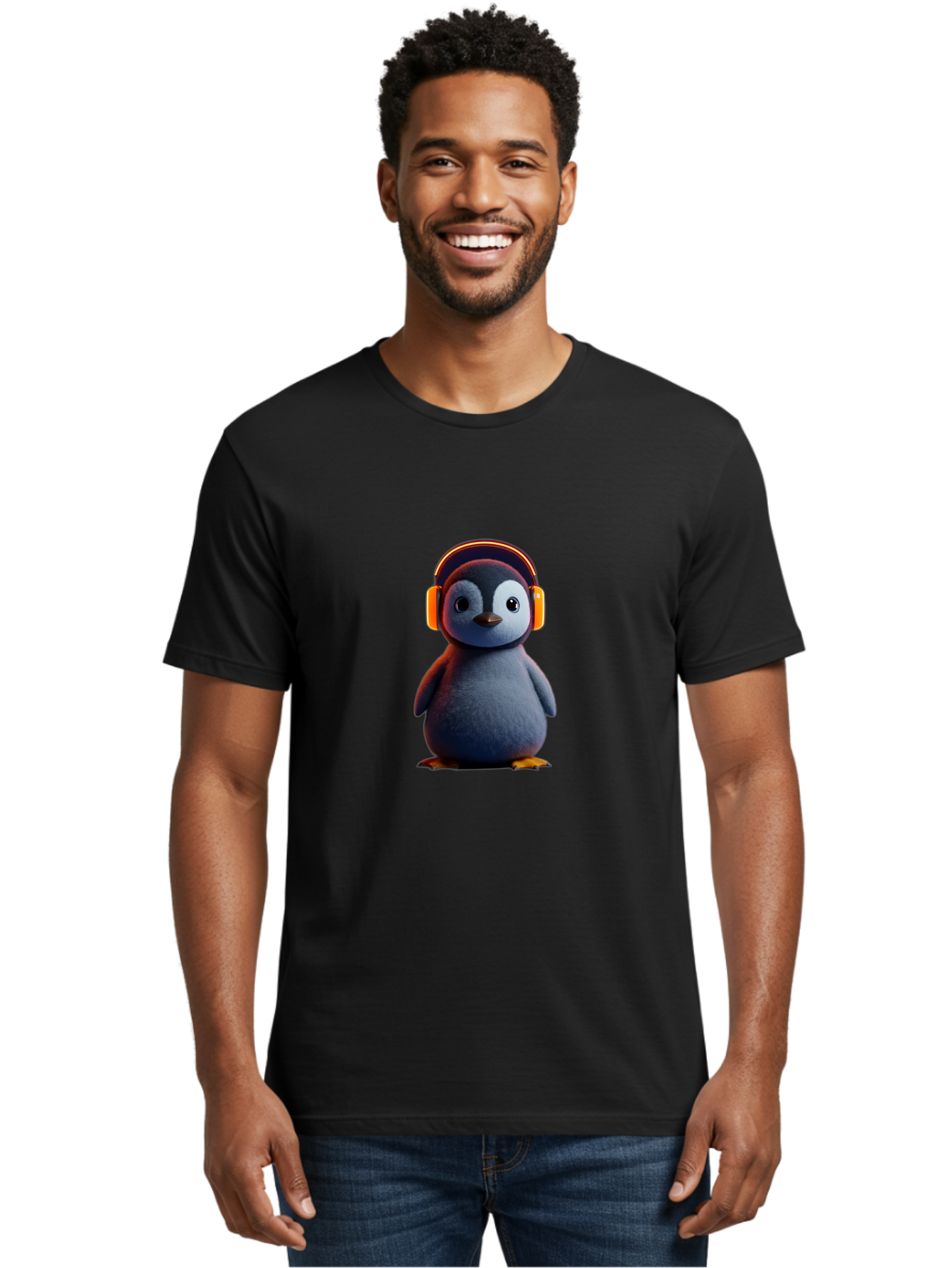 Penguin-With-Headphones-4 Men'S Graphic Tee, 100% Cotton, Comfortable Casual Summer Wear, Machine Washable, Vintage Camera, Old Camera, Antique Camera, Black Camera, Classic Photography, Photography Equipment, Nostalgic Device, Film Camera, Ban087