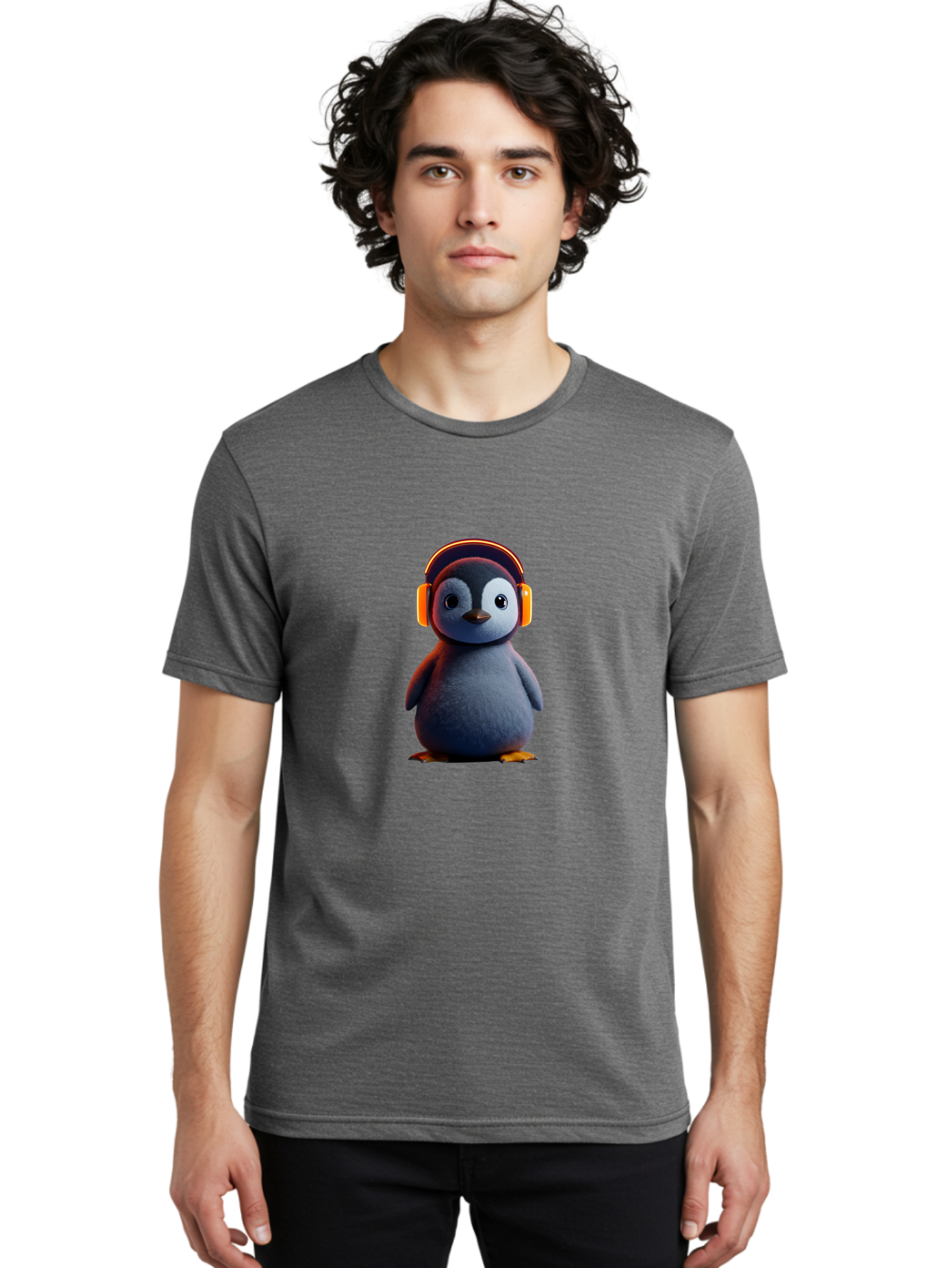 Penguin-With-Headphones-4 Men'S Graphic Tee, 100% Cotton, Comfortable Casual Summer Wear, Machine Washable, Vintage Camera, Old Camera, Antique Camera, Black Camera, Classic Photography, Photography Equipment, Nostalgic Device, Film Camera, Ban087
