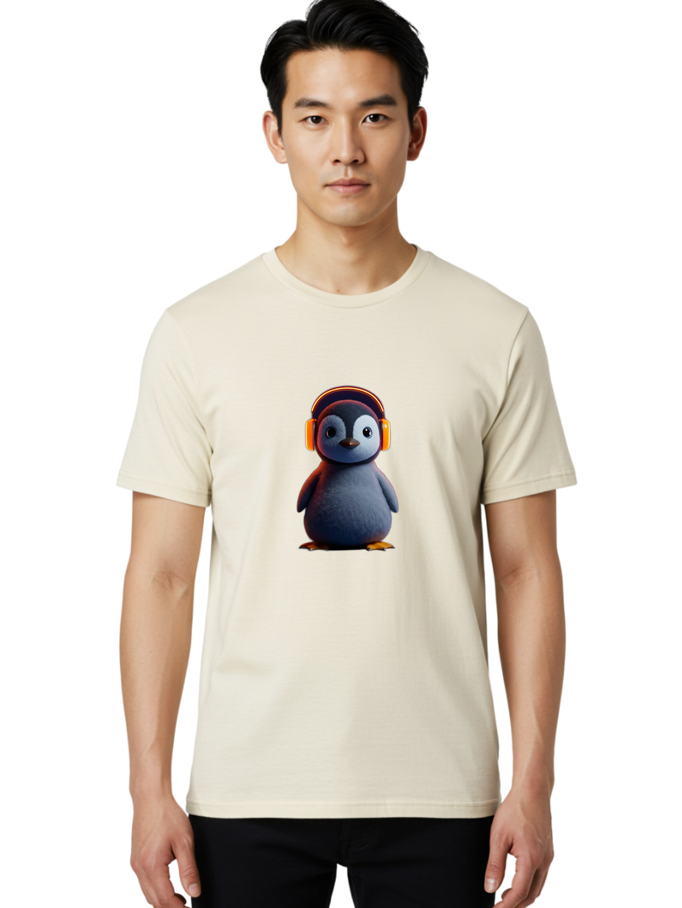 Penguin-With-Headphones-4 Men'S Graphic Tee, 100% Cotton, Comfortable Casual Summer Wear, Machine Washable, Vintage Camera, Old Camera, Antique Camera, Black Camera, Classic Photography, Photography Equipment, Nostalgic Device, Film Camera, Ban087