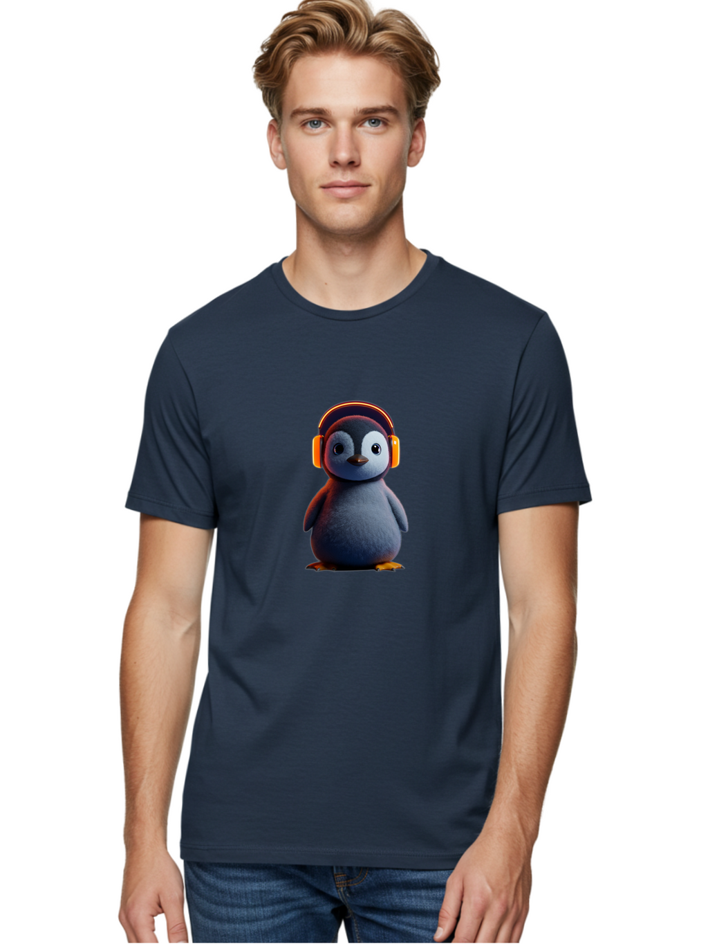 Penguin-With-Headphones-4 Men'S Graphic Tee, 100% Cotton, Comfortable Casual Summer Wear, Machine Washable, Vintage Camera, Old Camera, Antique Camera, Black Camera, Classic Photography, Photography Equipment, Nostalgic Device, Film Camera, Ban087