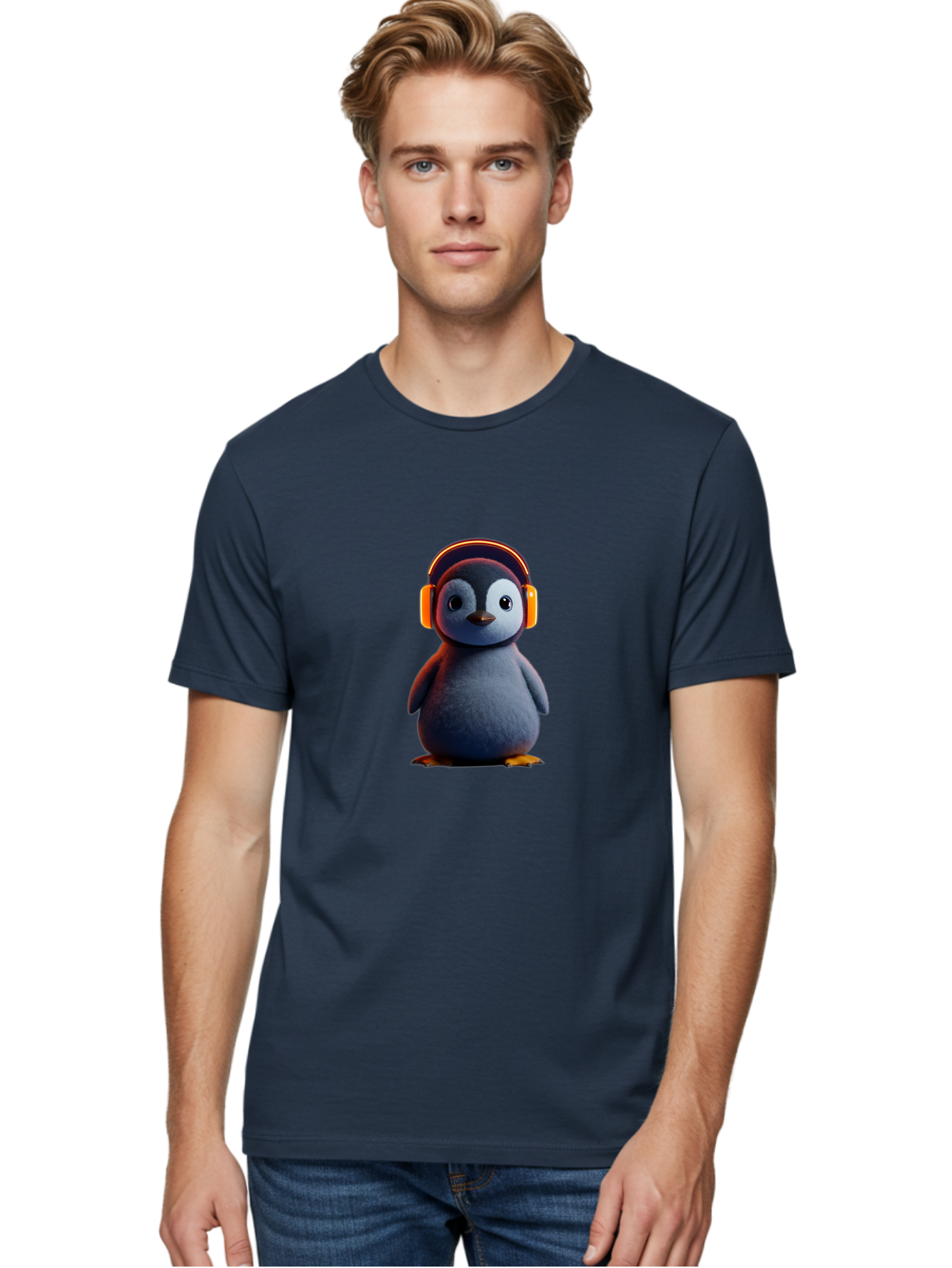 Penguin-With-Headphones-4 Men'S Graphic Tee, 100% Cotton, Comfortable Casual Summer Wear, Machine Washable, Vintage Camera, Old Camera, Antique Camera, Black Camera, Classic Photography, Photography Equipment, Nostalgic Device, Film Camera, Ban087
