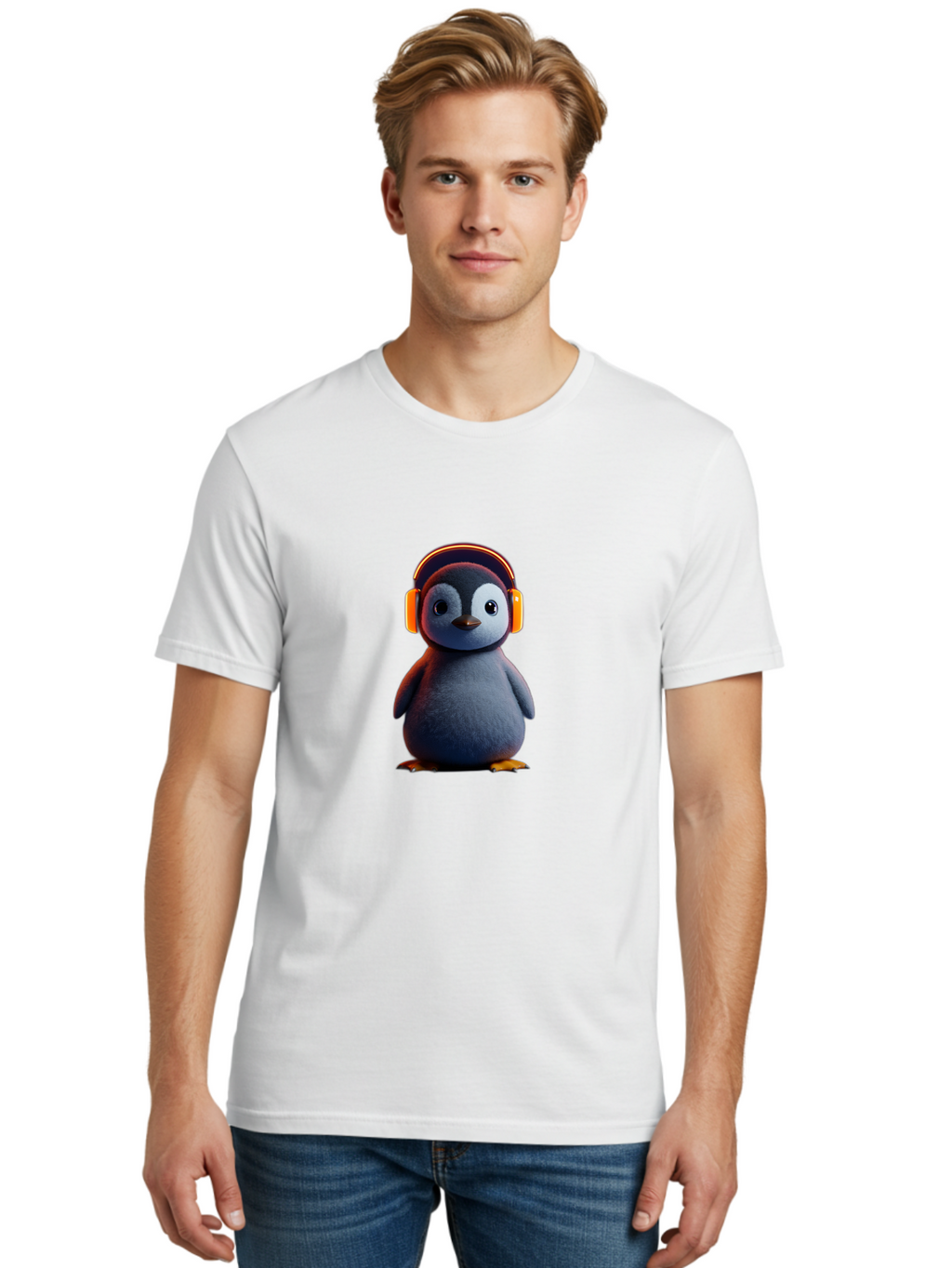 Penguin-With-Headphones-4 Men'S Graphic Tee, 100% Cotton, Comfortable Casual Summer Wear, Machine Washable, Vintage Camera, Old Camera, Antique Camera, Black Camera, Classic Photography, Photography Equipment, Nostalgic Device, Film Camera, Ban087