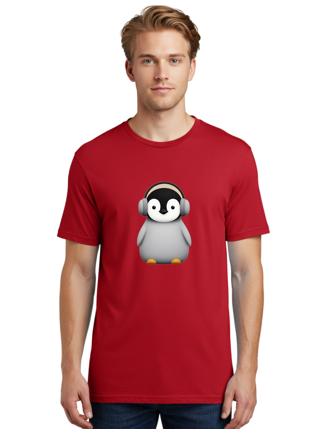 Penguin-With-Headphones-5 Men'S Graphic Tee, 100% Cotton, Comfortable Casual Summer Wear, Machine Washable, Vintage Camera, Old Camera, Antique Camera, Black Camera, Classic Photography, Photography Equipment, Nostalgic Device, Film Camera, Ban088