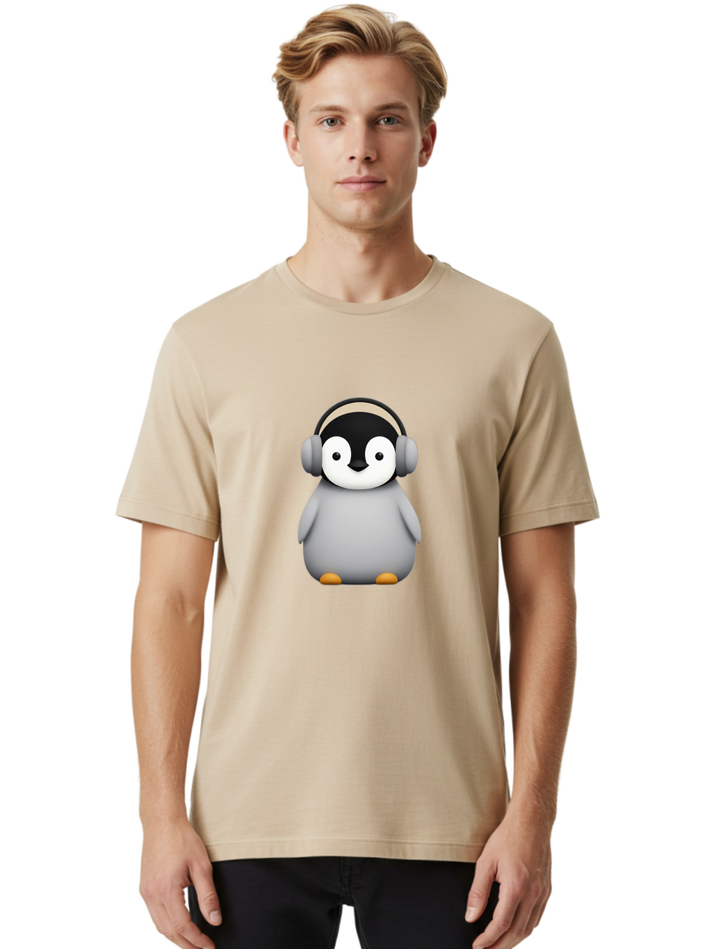 Penguin-With-Headphones-5 Men'S Graphic Tee, 100% Cotton, Comfortable Casual Summer Wear, Machine Washable, Vintage Camera, Old Camera, Antique Camera, Black Camera, Classic Photography, Photography Equipment, Nostalgic Device, Film Camera, Ban088