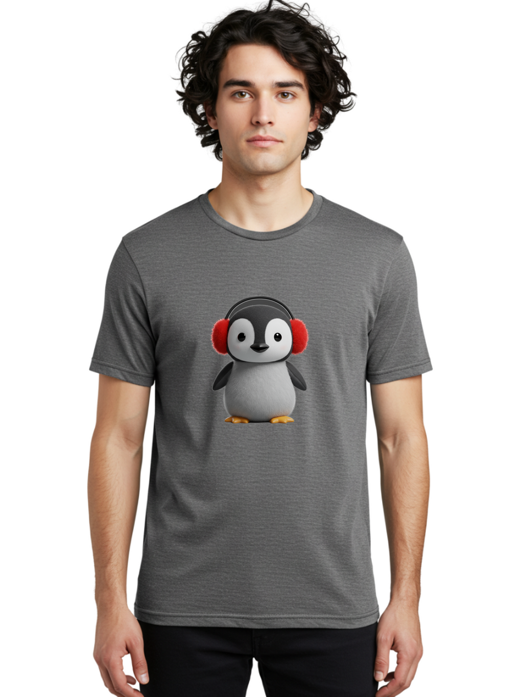 Penguin-With-Headphones Men'S Graphic Tee, 100% Cotton, Comfortable Casual Summer Wear, Machine Washable, Vintage Camera, Old Camera, Antique Camera, Black Camera, Classic Photography, Photography Equipment, Nostalgic Device, Film Camera, Ban089