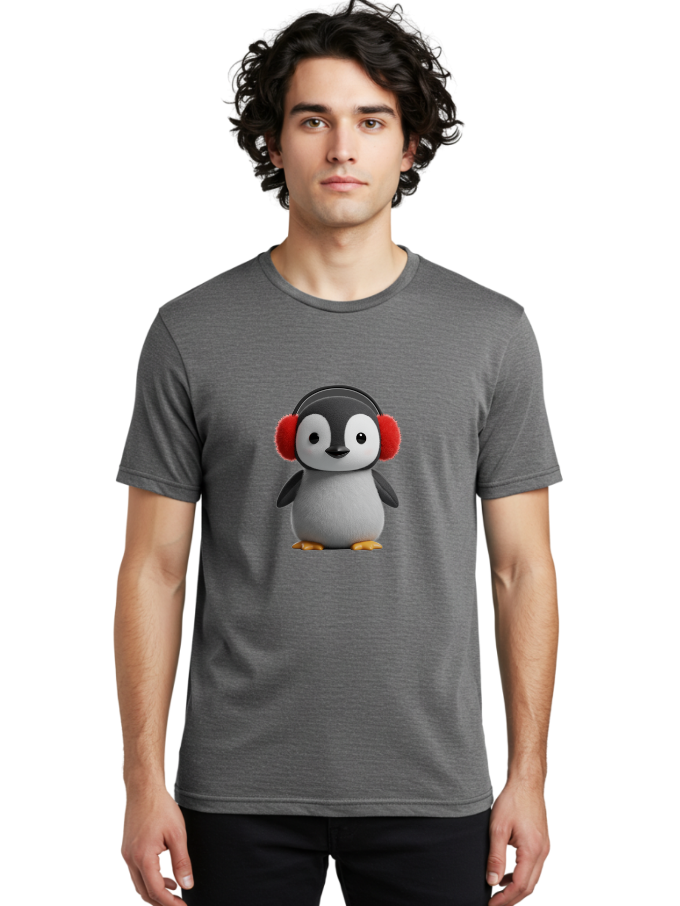 Penguin-With-Headphones Men'S Graphic Tee, 100% Cotton, Comfortable Casual Summer Wear, Machine Washable, Vintage Camera, Old Camera, Antique Camera, Black Camera, Classic Photography, Photography Equipment, Nostalgic Device, Film Camera, Ban089