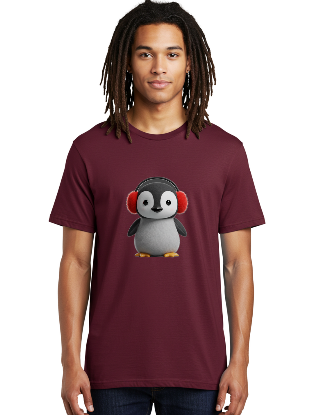 Penguin-With-Headphones Men'S Graphic Tee, 100% Cotton, Comfortable Casual Summer Wear, Machine Washable, Vintage Camera, Old Camera, Antique Camera, Black Camera, Classic Photography, Photography Equipment, Nostalgic Device, Film Camera, Ban089
