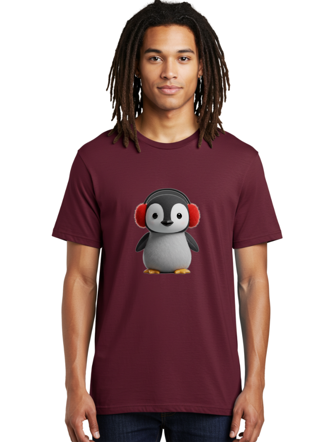 Penguin-With-Headphones Men'S Graphic Tee, 100% Cotton, Comfortable Casual Summer Wear, Machine Washable, Vintage Camera, Old Camera, Antique Camera, Black Camera, Classic Photography, Photography Equipment, Nostalgic Device, Film Camera, Ban089
