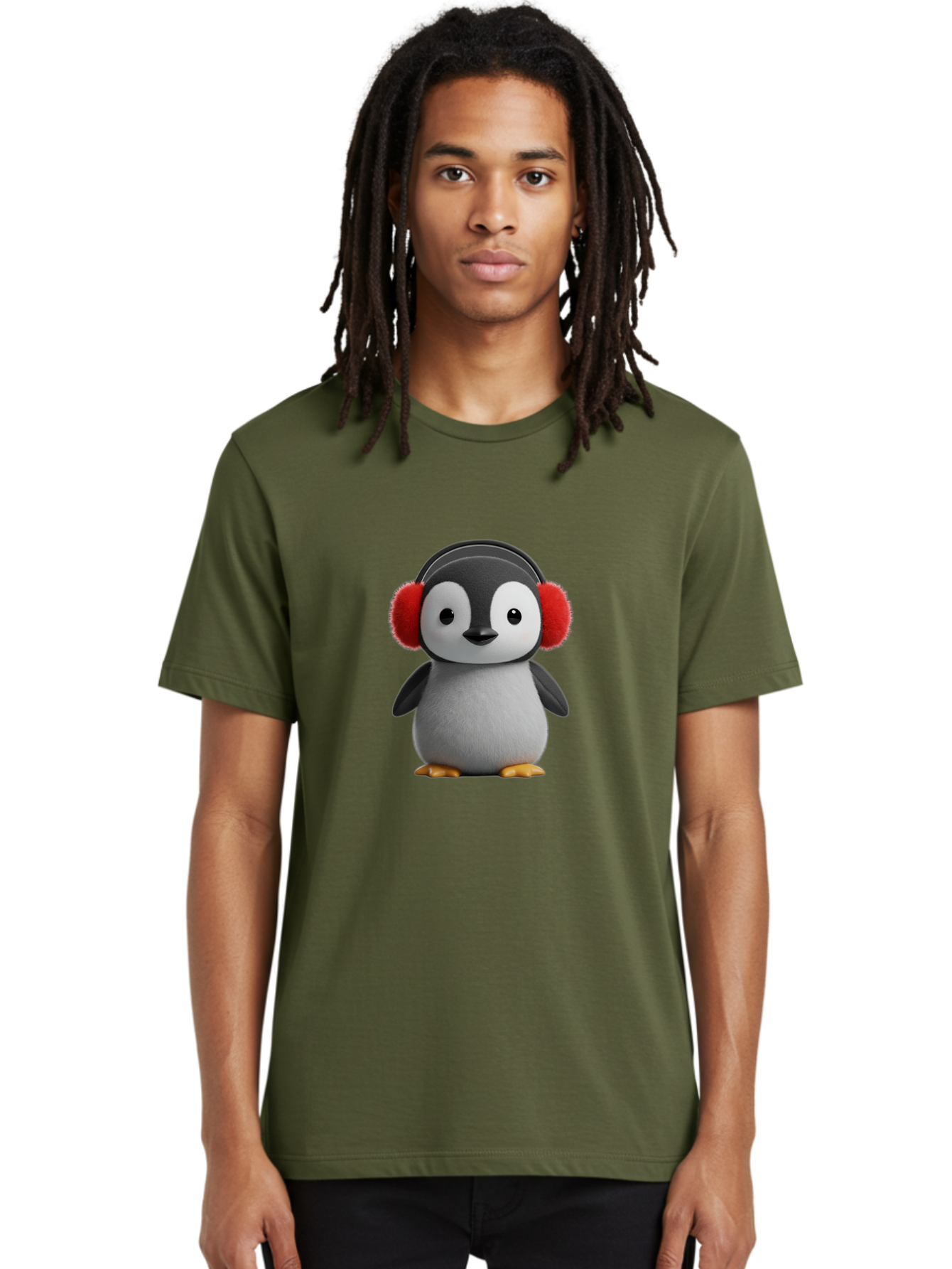 Penguin-With-Headphones Men'S Graphic Tee, 100% Cotton, Comfortable Casual Summer Wear, Machine Washable, Vintage Camera, Old Camera, Antique Camera, Black Camera, Classic Photography, Photography Equipment, Nostalgic Device, Film Camera, Ban089