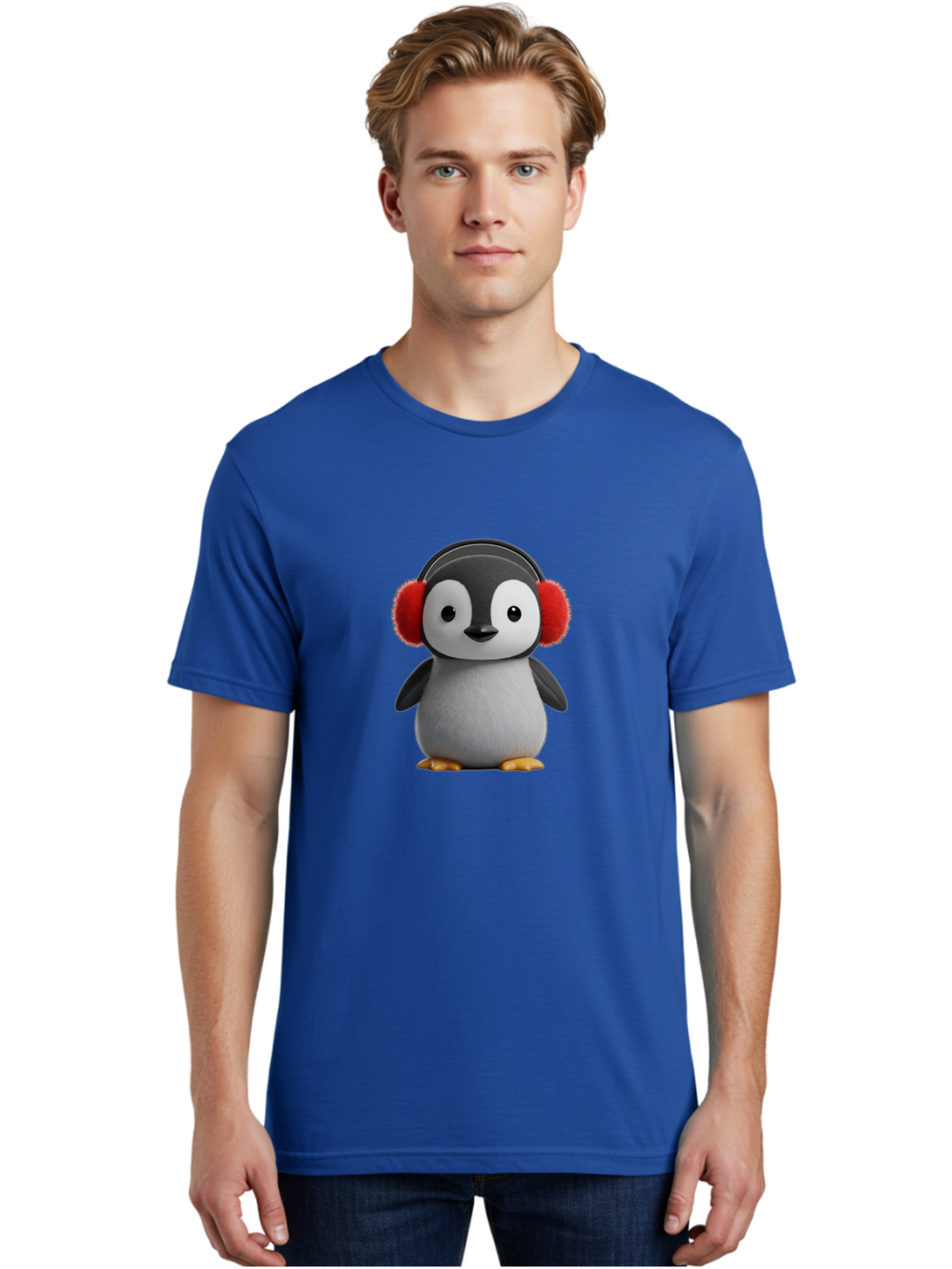 Penguin-With-Headphones Men'S Graphic Tee, 100% Cotton, Comfortable Casual Summer Wear, Machine Washable, Vintage Camera, Old Camera, Antique Camera, Black Camera, Classic Photography, Photography Equipment, Nostalgic Device, Film Camera, Ban089