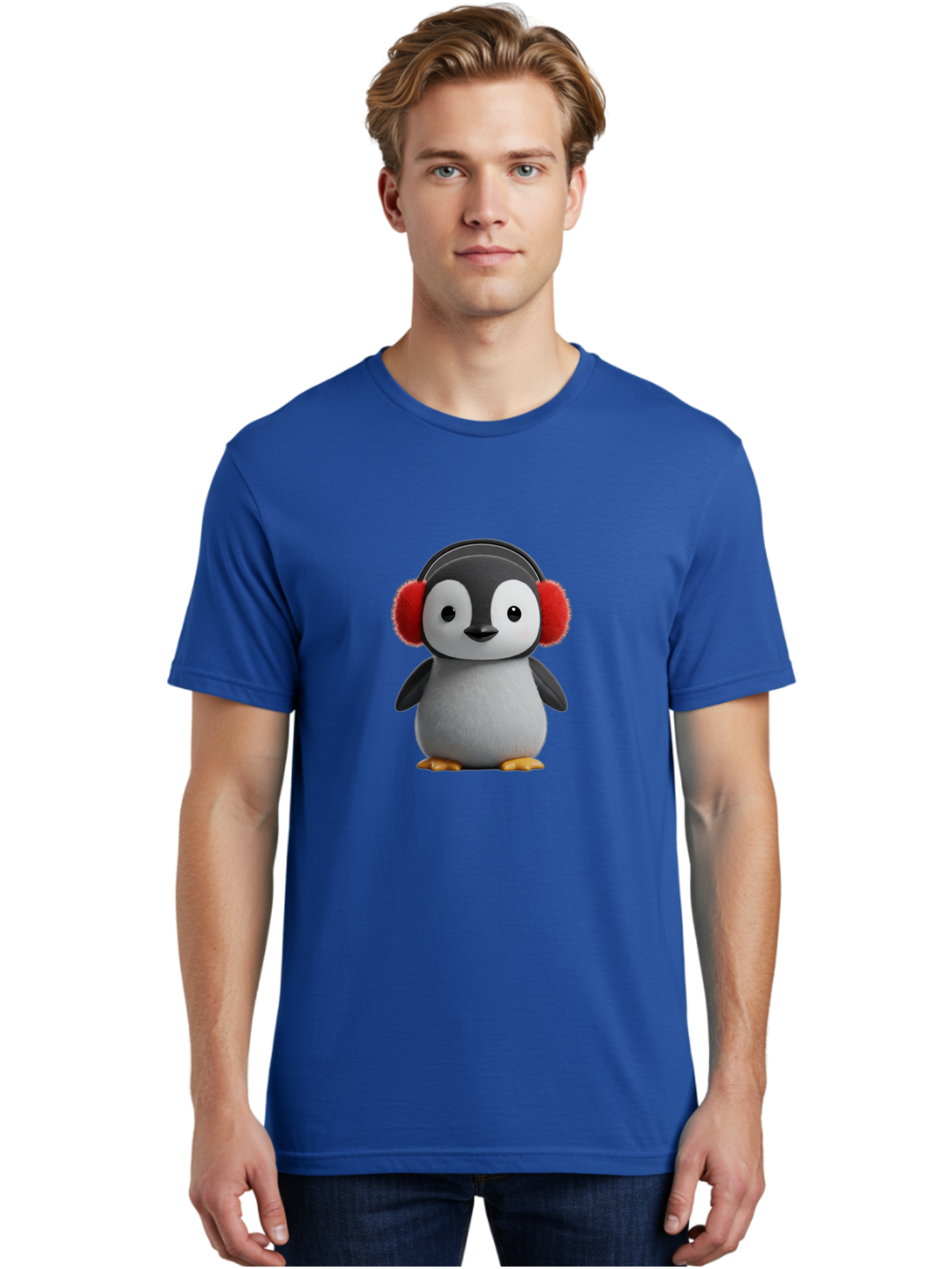 Penguin-With-Headphones Men'S Graphic Tee, 100% Cotton, Comfortable Casual Summer Wear, Machine Washable, Vintage Camera, Old Camera, Antique Camera, Black Camera, Classic Photography, Photography Equipment, Nostalgic Device, Film Camera, Ban089