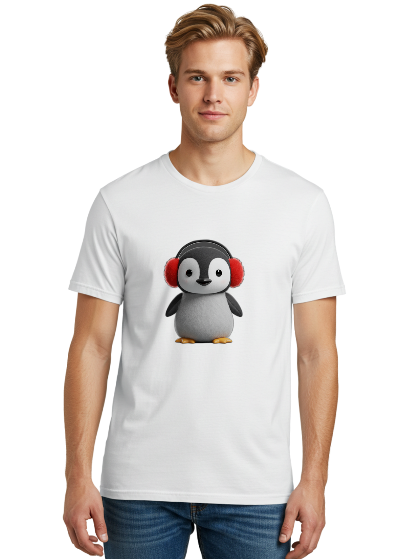 Penguin-With-Headphones Men'S Graphic Tee, 100% Cotton, Comfortable Casual Summer Wear, Machine Washable, Vintage Camera, Old Camera, Antique Camera, Black Camera, Classic Photography, Photography Equipment, Nostalgic Device, Film Camera, Ban089