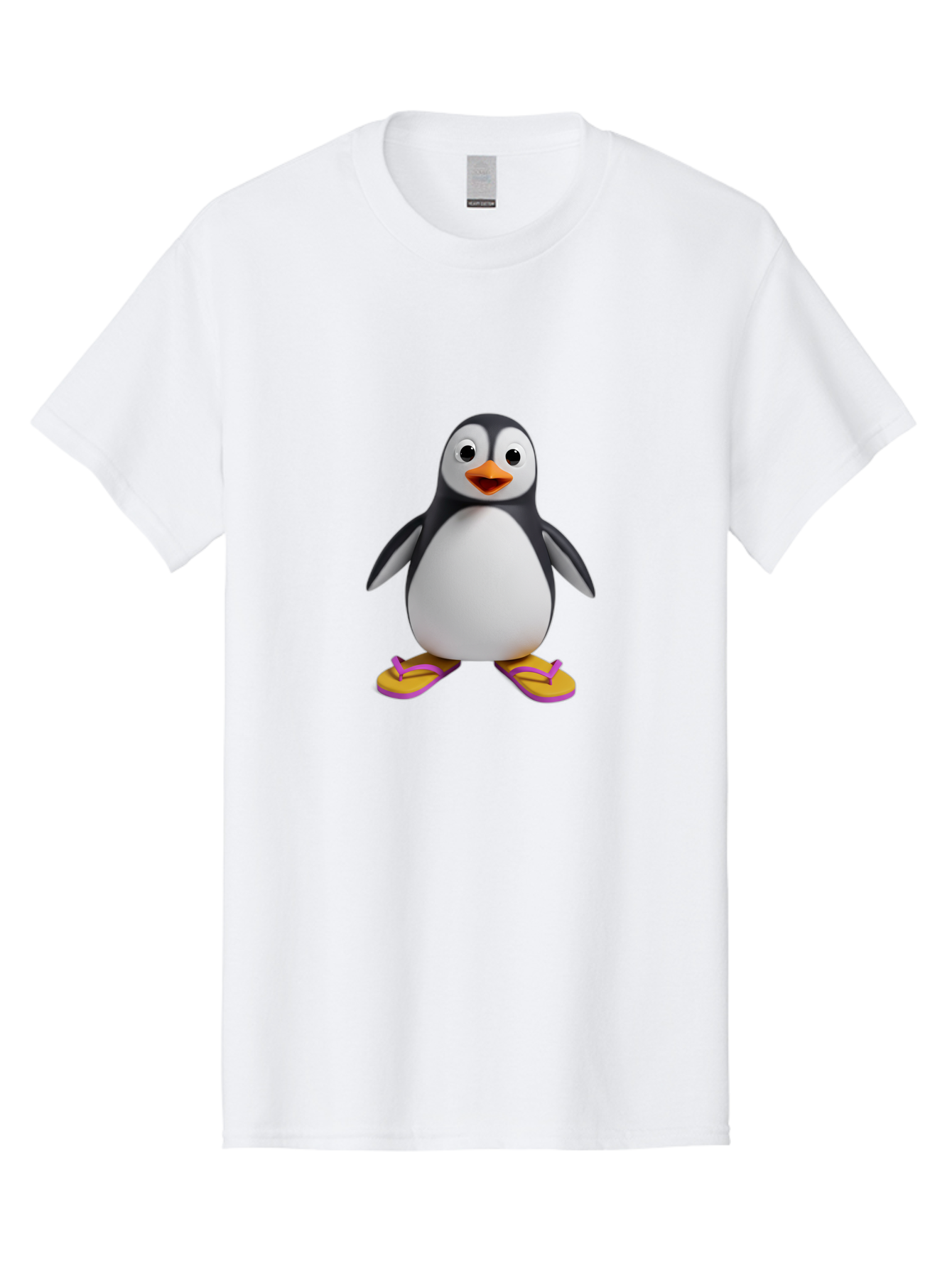 Penguin-With-Slippers-1 Men'S Graphic Tee, 100% Cotton, Comfortable Casual Summer Wear, Machine Washable, Vintage Camera, Old Camera, Antique Camera, Black Camera, Classic Photography, Photography Equipment, Nostalgic Device, Film Camera, Ban090
