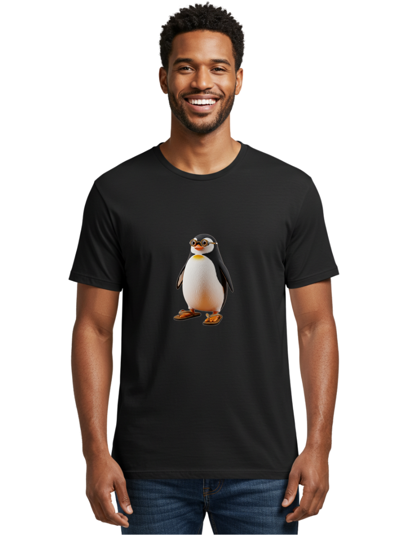 Penguin-With-Sunglasses-And-Flip-Flops Men'S Graphic Tee, 100% Cotton, Comfortable Casual Summer Wear, Machine Washable, Vintage Camera, Old Camera, Antique Camera, Black Camera, Classic Photography, Photography Equipment, Nostalgic Device, Ban091