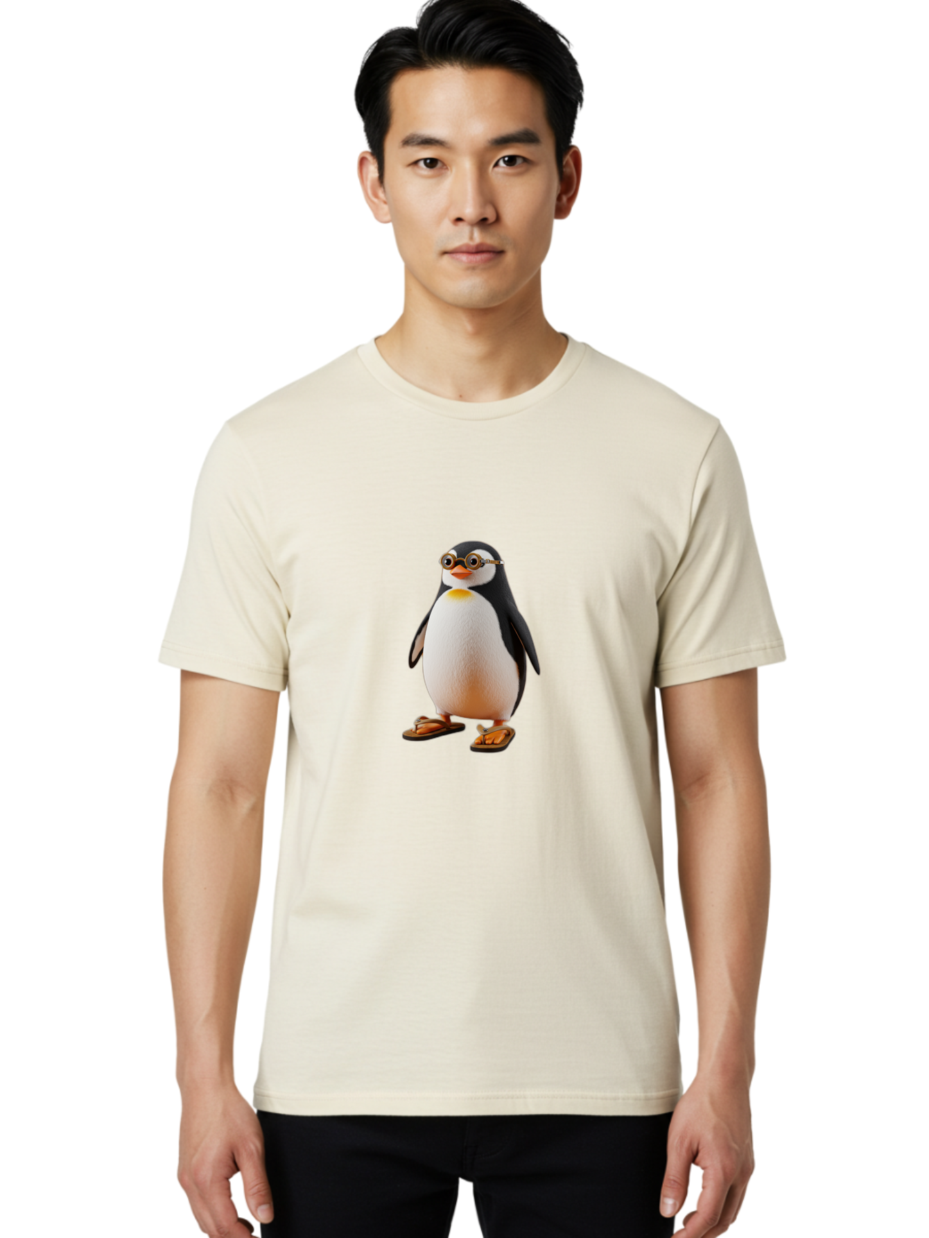 Penguin-With-Sunglasses-And-Flip-Flops Men'S Graphic Tee, 100% Cotton, Comfortable Casual Summer Wear, Machine Washable, Vintage Camera, Old Camera, Antique Camera, Black Camera, Classic Photography, Photography Equipment, Nostalgic Device, Ban091