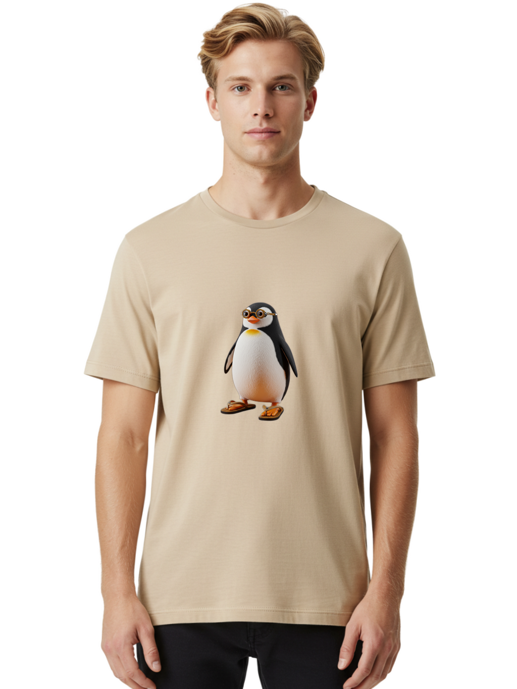 Penguin-With-Sunglasses-And-Flip-Flops Men'S Graphic Tee, 100% Cotton, Comfortable Casual Summer Wear, Machine Washable, Vintage Camera, Old Camera, Antique Camera, Black Camera, Classic Photography, Photography Equipment, Nostalgic Device, Ban091