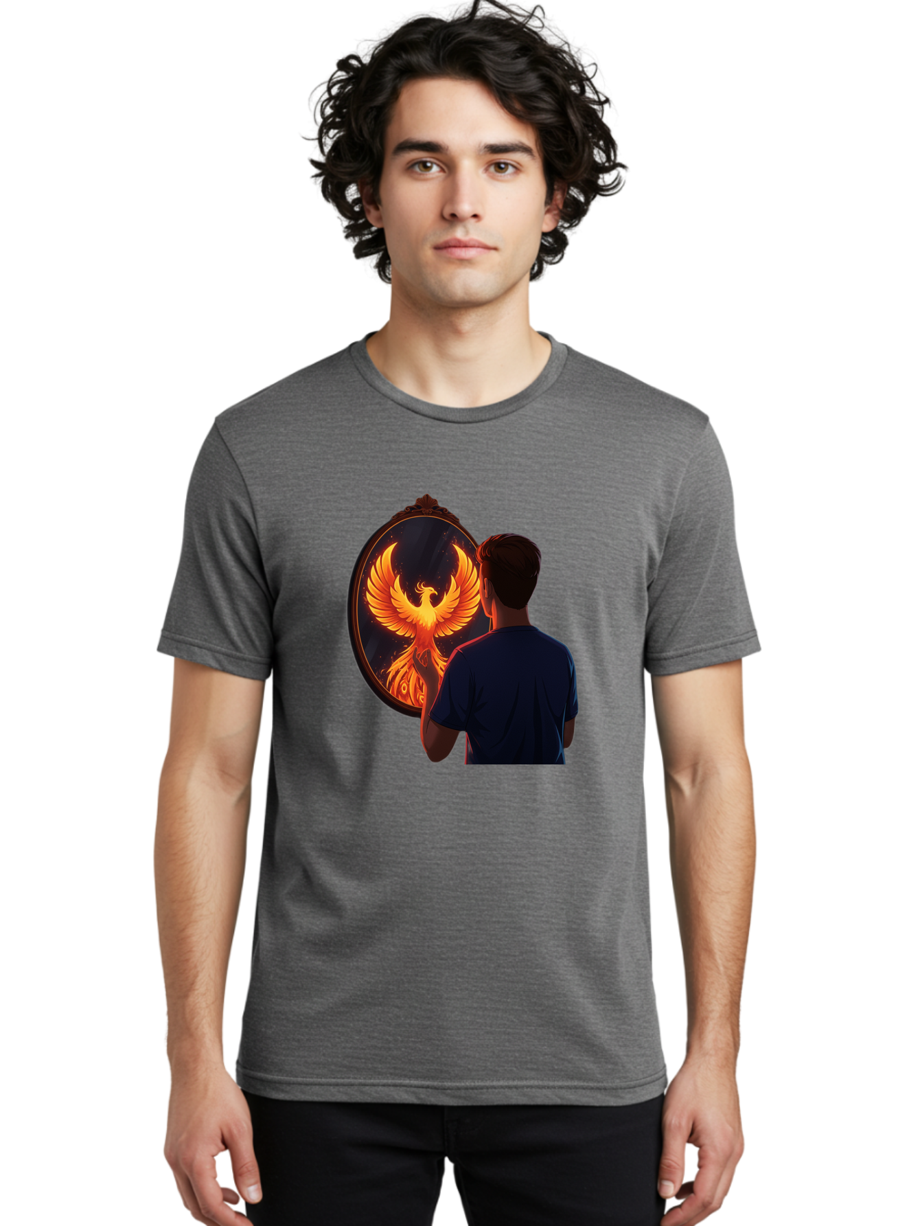 Phoenix-In-Mirror Men'S Graphic Tee, 100% Cotton, Comfortable Casual Summer Wear, Machine Washable, Vintage Camera, Old Camera, Antique Camera, Black Camera, Classic Photography, Photography Equipment, Nostalgic Device, Film Camera, Camera Art Ban098