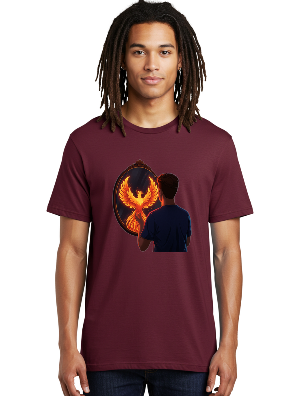 Phoenix-In-Mirror Men'S Graphic Tee, 100% Cotton, Comfortable Casual Summer Wear, Machine Washable, Vintage Camera, Old Camera, Antique Camera, Black Camera, Classic Photography, Photography Equipment, Nostalgic Device, Film Camera, Camera Art Ban098