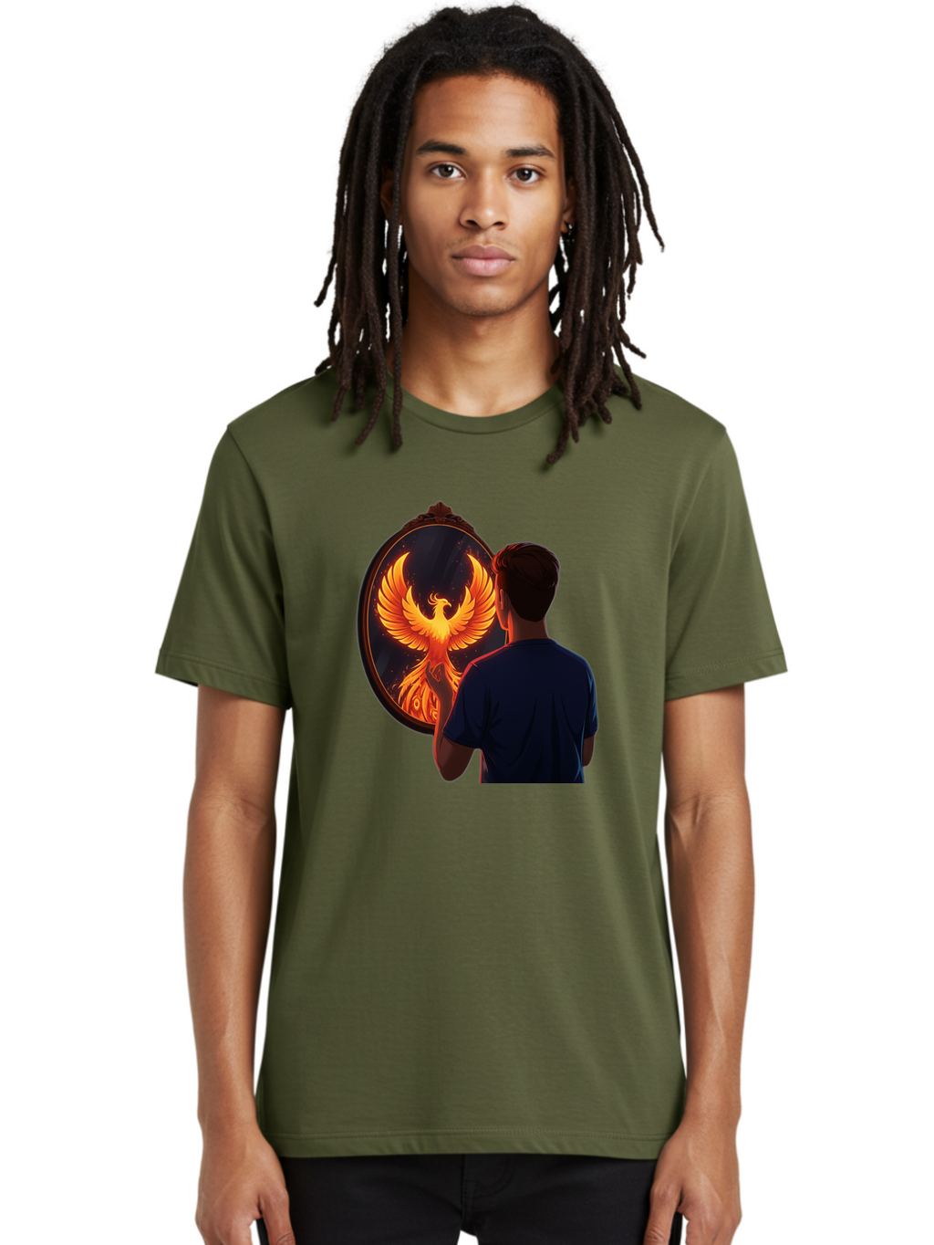 Phoenix-In-Mirror Men'S Graphic Tee, 100% Cotton, Comfortable Casual Summer Wear, Machine Washable, Vintage Camera, Old Camera, Antique Camera, Black Camera, Classic Photography, Photography Equipment, Nostalgic Device, Film Camera, Camera Art Ban098