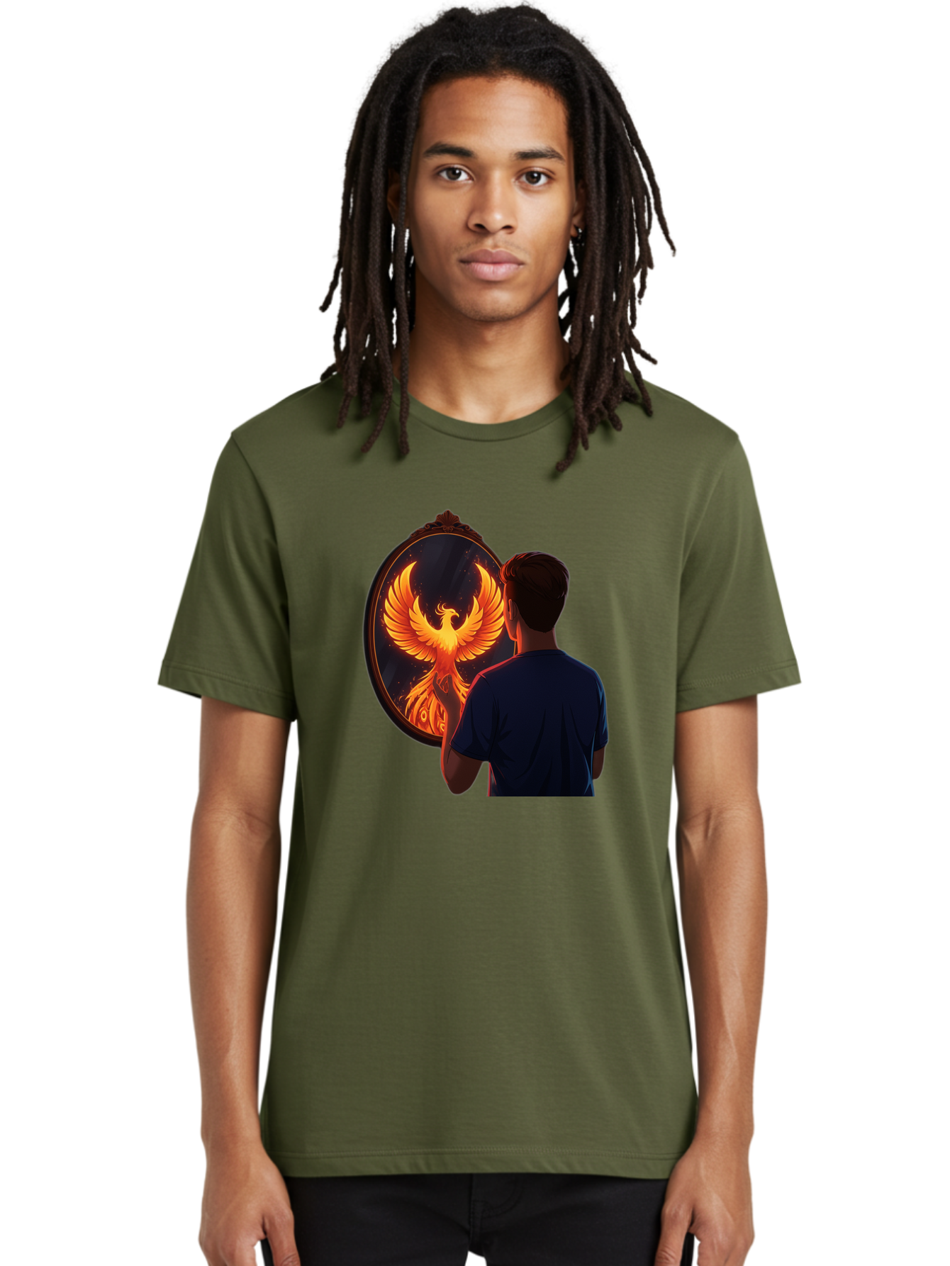 Phoenix-In-Mirror Men'S Graphic Tee, 100% Cotton, Comfortable Casual Summer Wear, Machine Washable, Vintage Camera, Old Camera, Antique Camera, Black Camera, Classic Photography, Photography Equipment, Nostalgic Device, Film Camera, Camera Art Ban098