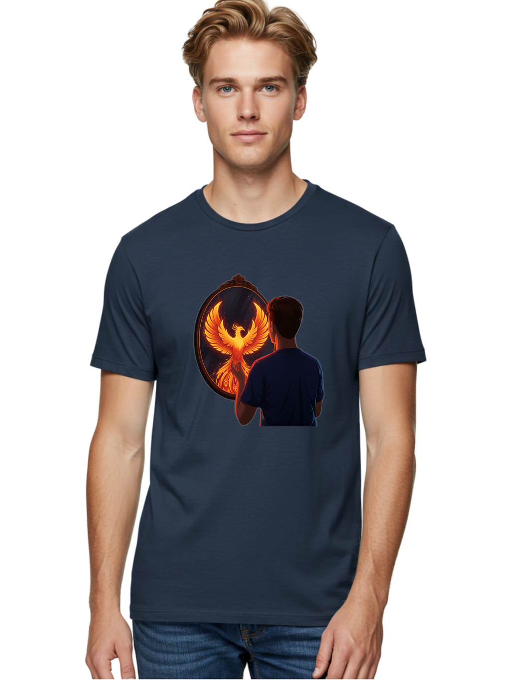 Phoenix-In-Mirror Men'S Graphic Tee, 100% Cotton, Comfortable Casual Summer Wear, Machine Washable, Vintage Camera, Old Camera, Antique Camera, Black Camera, Classic Photography, Photography Equipment, Nostalgic Device, Film Camera, Camera Art Ban098