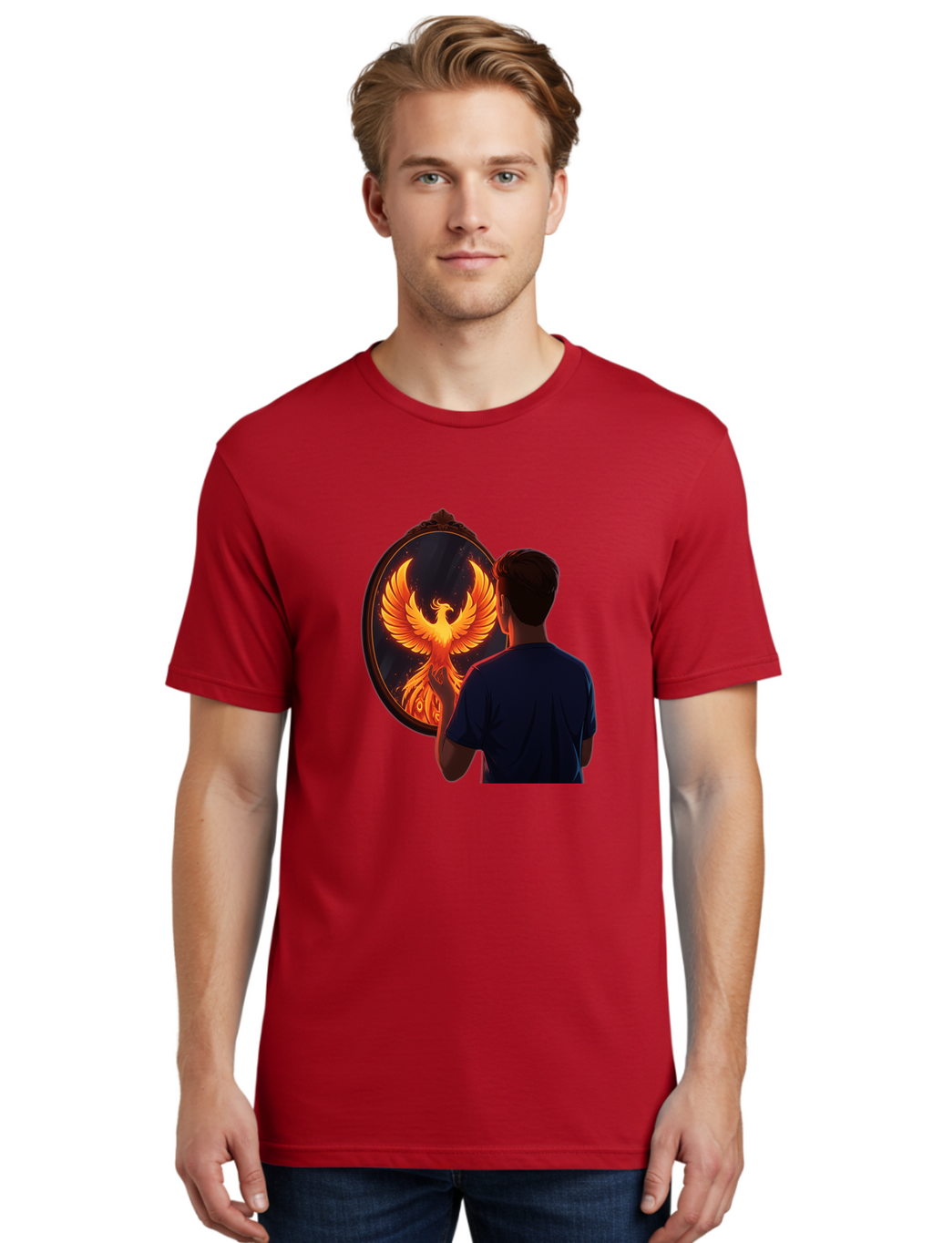Phoenix-In-Mirror Men'S Graphic Tee, 100% Cotton, Comfortable Casual Summer Wear, Machine Washable, Vintage Camera, Old Camera, Antique Camera, Black Camera, Classic Photography, Photography Equipment, Nostalgic Device, Film Camera, Camera Art Ban098