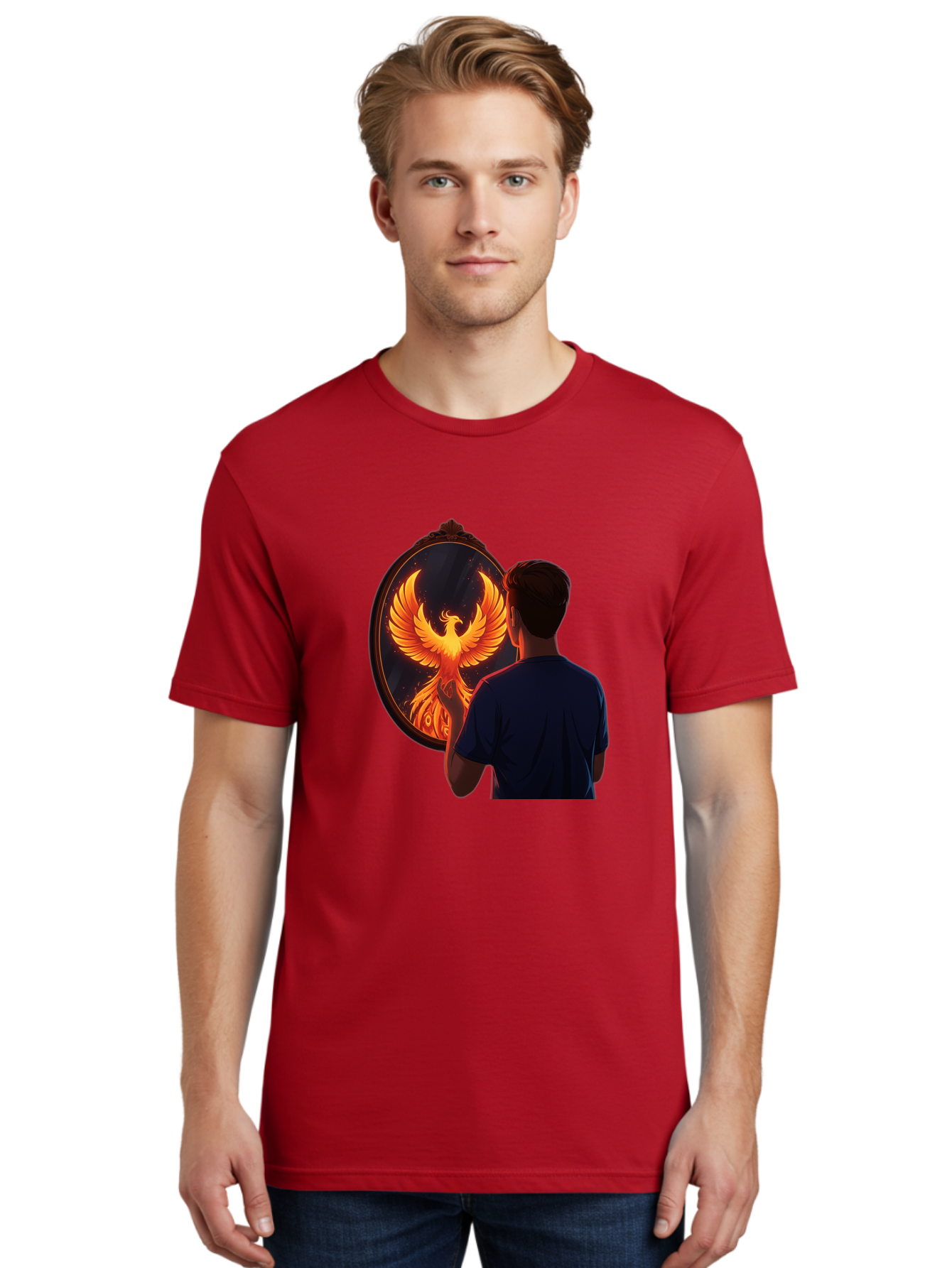 Phoenix-In-Mirror Men'S Graphic Tee, 100% Cotton, Comfortable Casual Summer Wear, Machine Washable, Vintage Camera, Old Camera, Antique Camera, Black Camera, Classic Photography, Photography Equipment, Nostalgic Device, Film Camera, Camera Art Ban098
