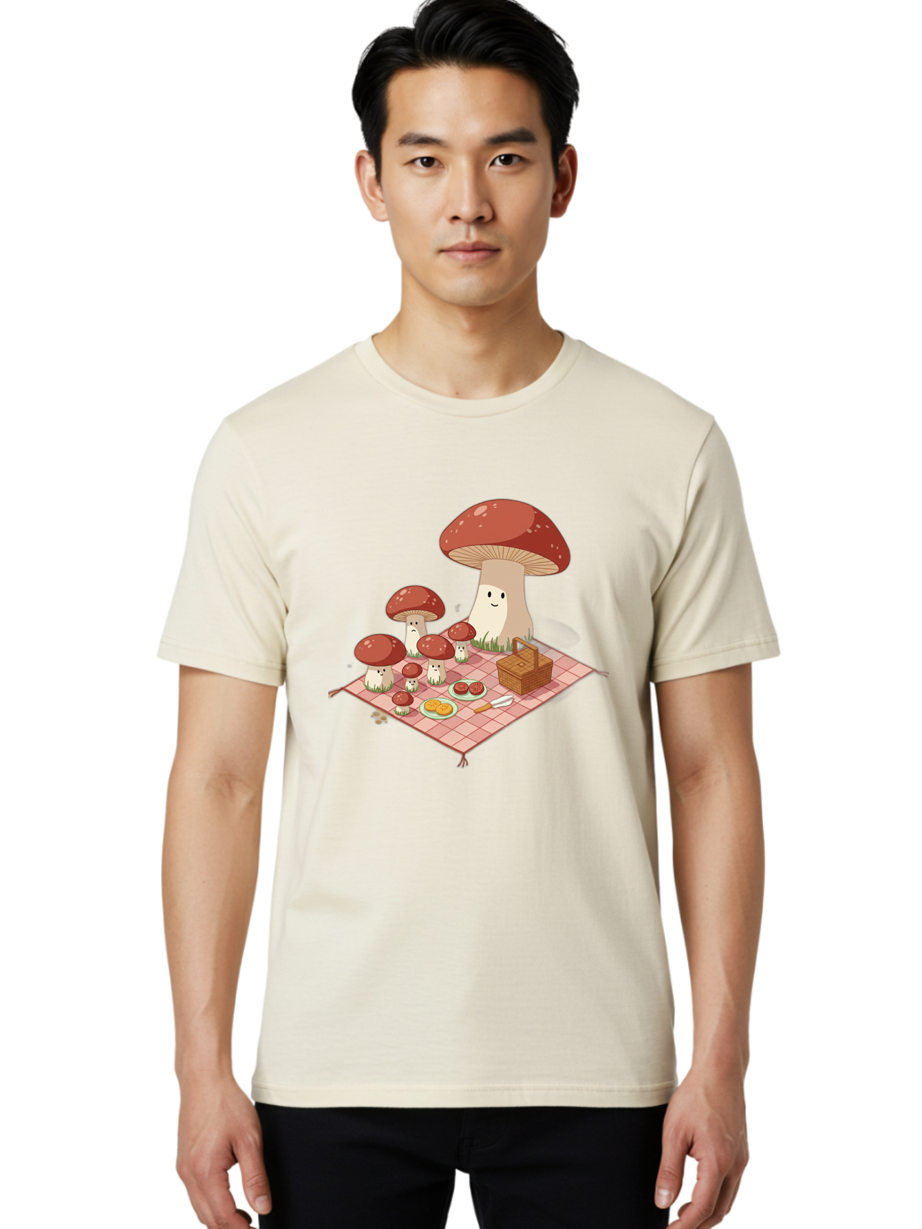 Picnic-Mushrooms Men'S Graphic Tee, 100% Cotton, Comfortable Casual Summer Wear, Machine Washable, Vintage Camera, Old Camera, Antique Camera, Black Camera, Classic Photography, Photography Equipment, Nostalgic Device, Film Camera, Camera Art Ban101