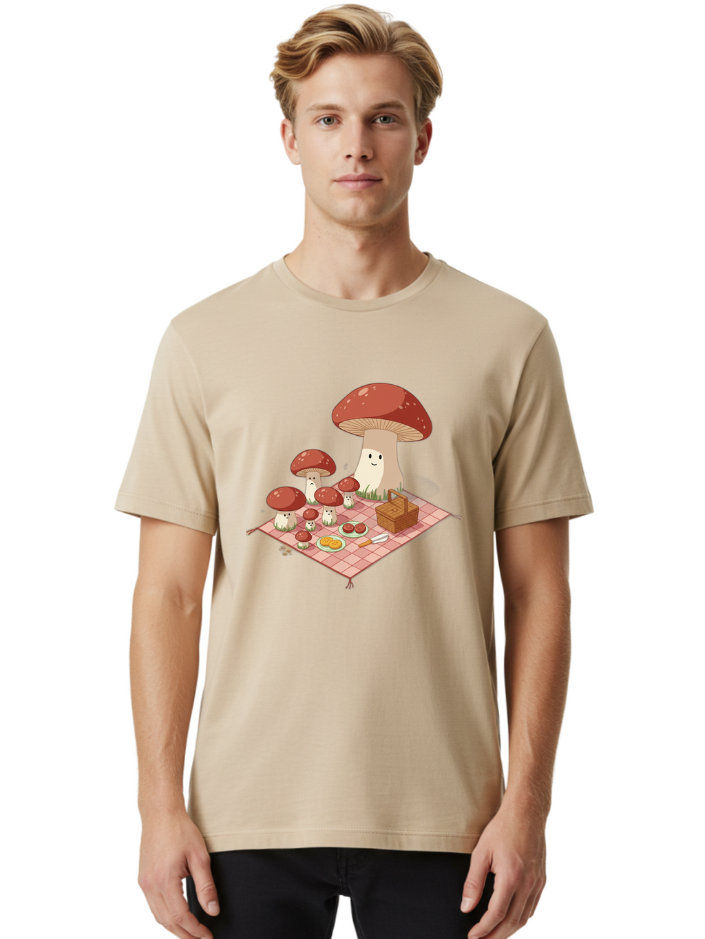 Picnic-Mushrooms Men'S Graphic Tee, 100% Cotton, Comfortable Casual Summer Wear, Machine Washable, Vintage Camera, Old Camera, Antique Camera, Black Camera, Classic Photography, Photography Equipment, Nostalgic Device, Film Camera, Camera Art Ban101